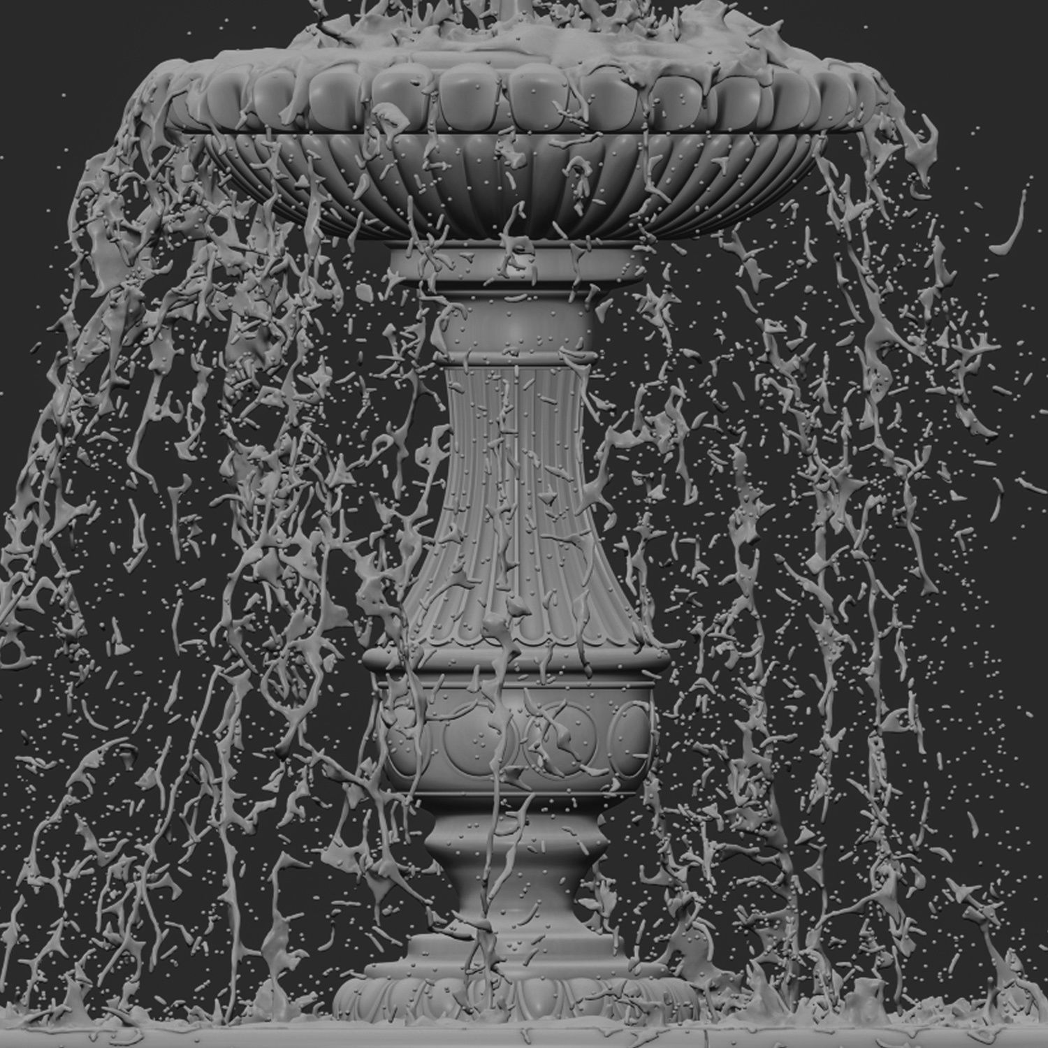 Classic Fountain - vray and corona 3D model_7