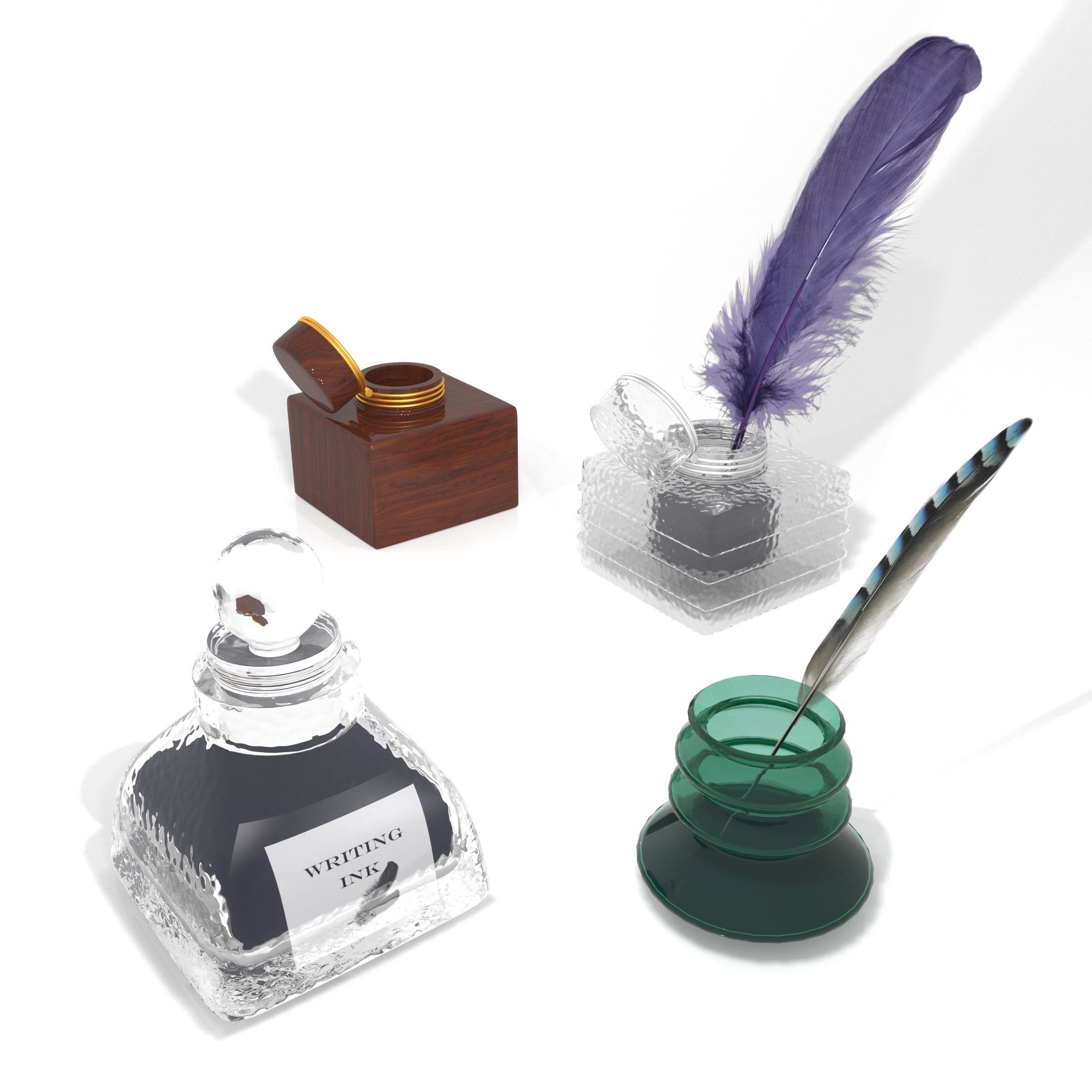 Inkwell collection 3d cgtrader