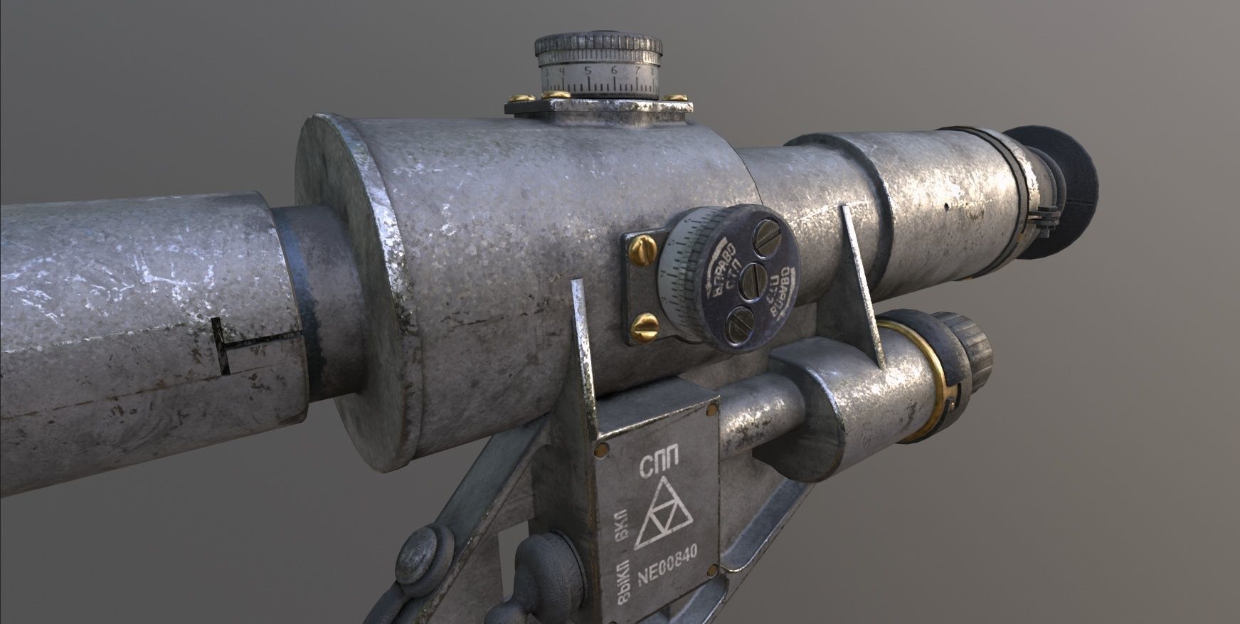 1OP50 SSP Russian Machine gun Scope Low-poly 3D model_5