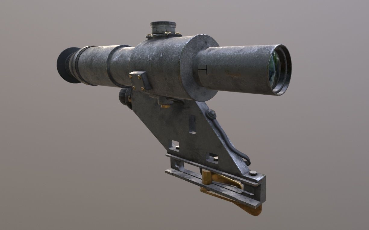 1OP50 SSP Russian Machine gun Scope Low-poly 3D model_2
