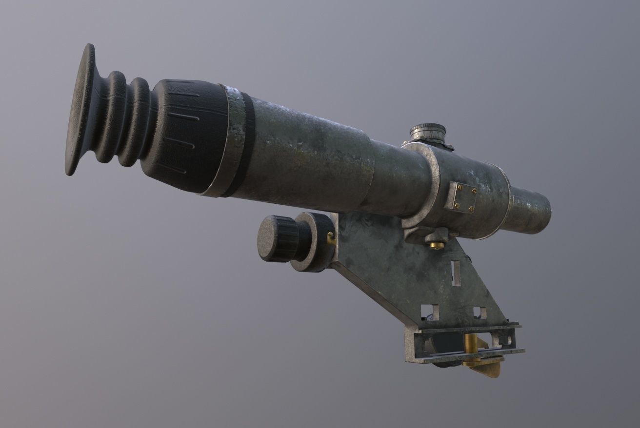 1OP50 SSP Russian Machine gun Scope Low-poly 3D model_3