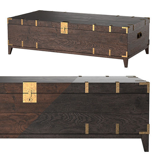 CAYDEN CAMPAIGN RECTANGULAR TRUNK TABLE Dark 3D model
