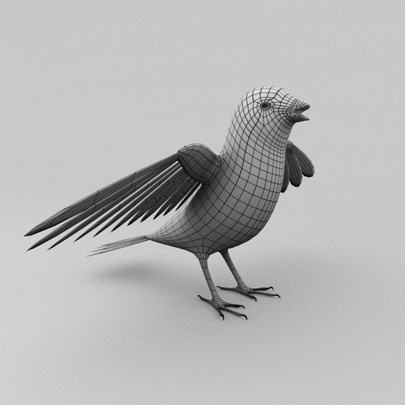Bird base Free low-poly 3D model_1