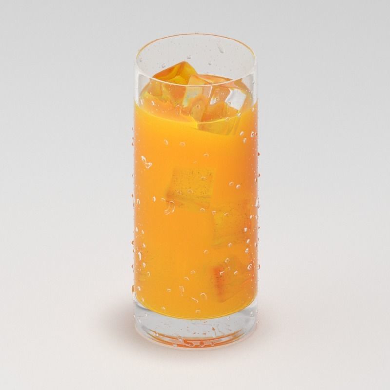 Glass of juice 3D model_2