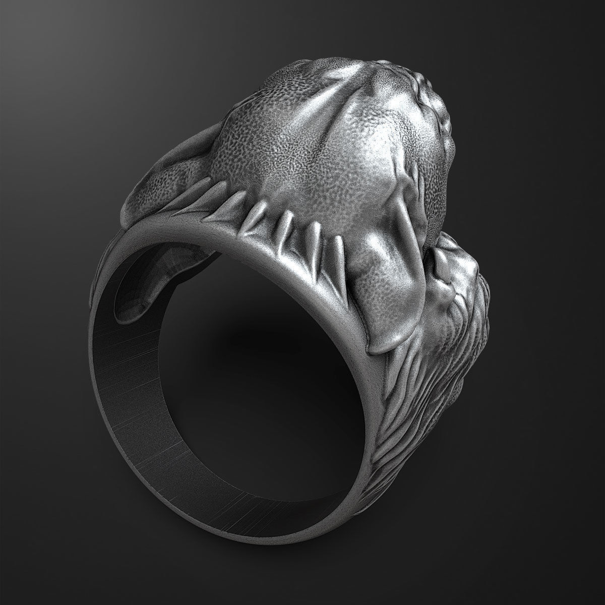 Panther ring 3D print model_7