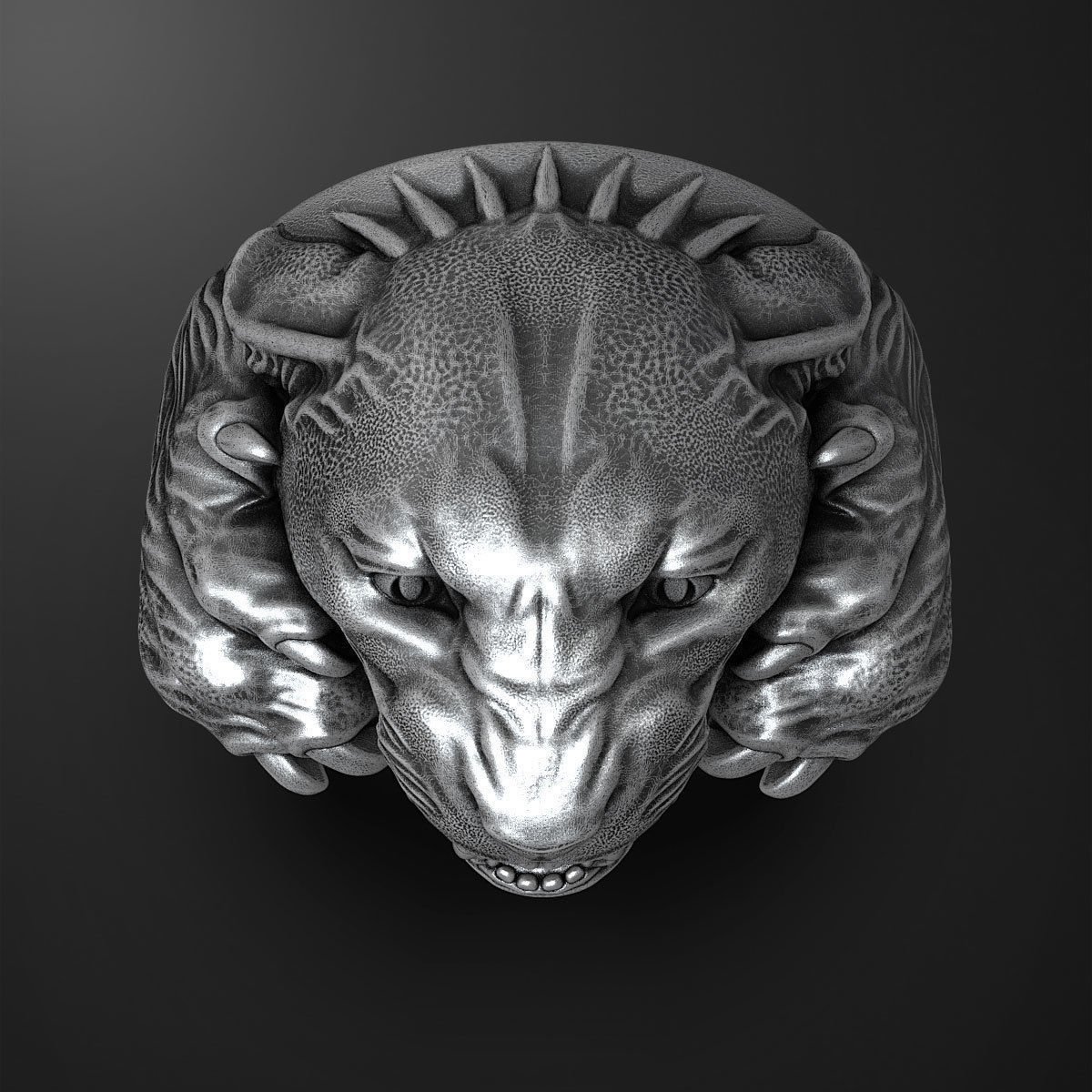 Panther ring 3D print model_6