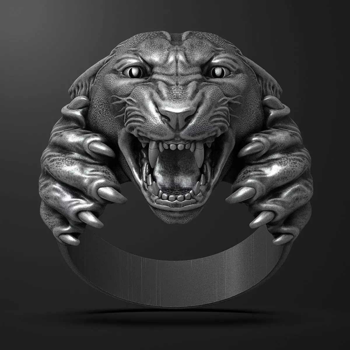 Panther ring 3D print model_0