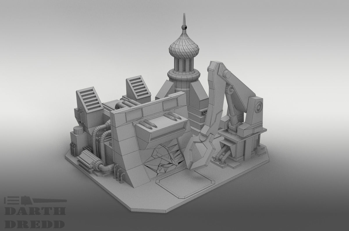 Red Alert 2 Soviet Construction Yard printable 3D model_14