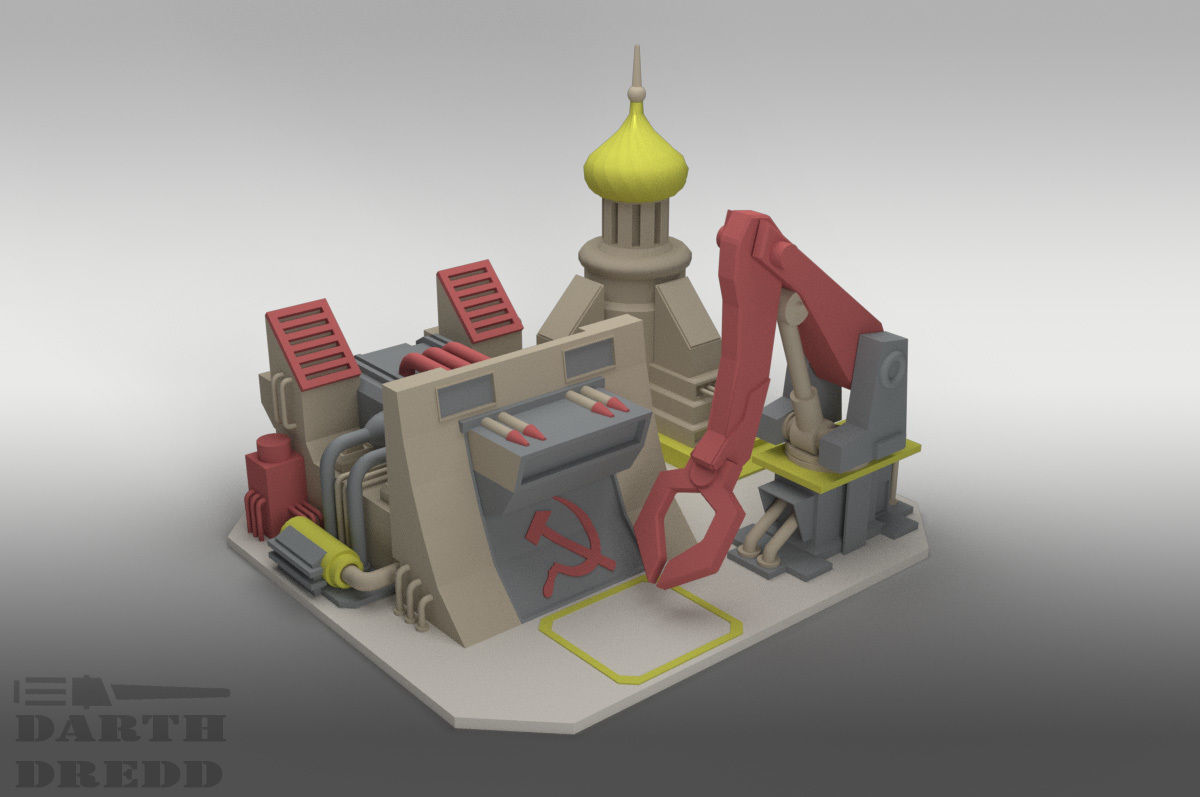 Red Alert 2 Soviet Construction Yard printable 3D model_0