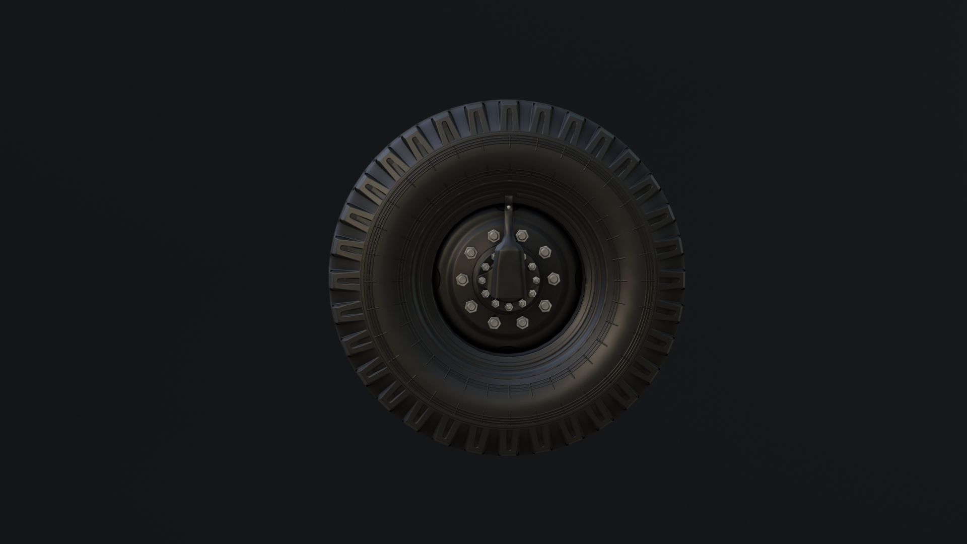 Off-road wheel and three types of tires for KAMAZ trucks Free low-poly 3D model_4