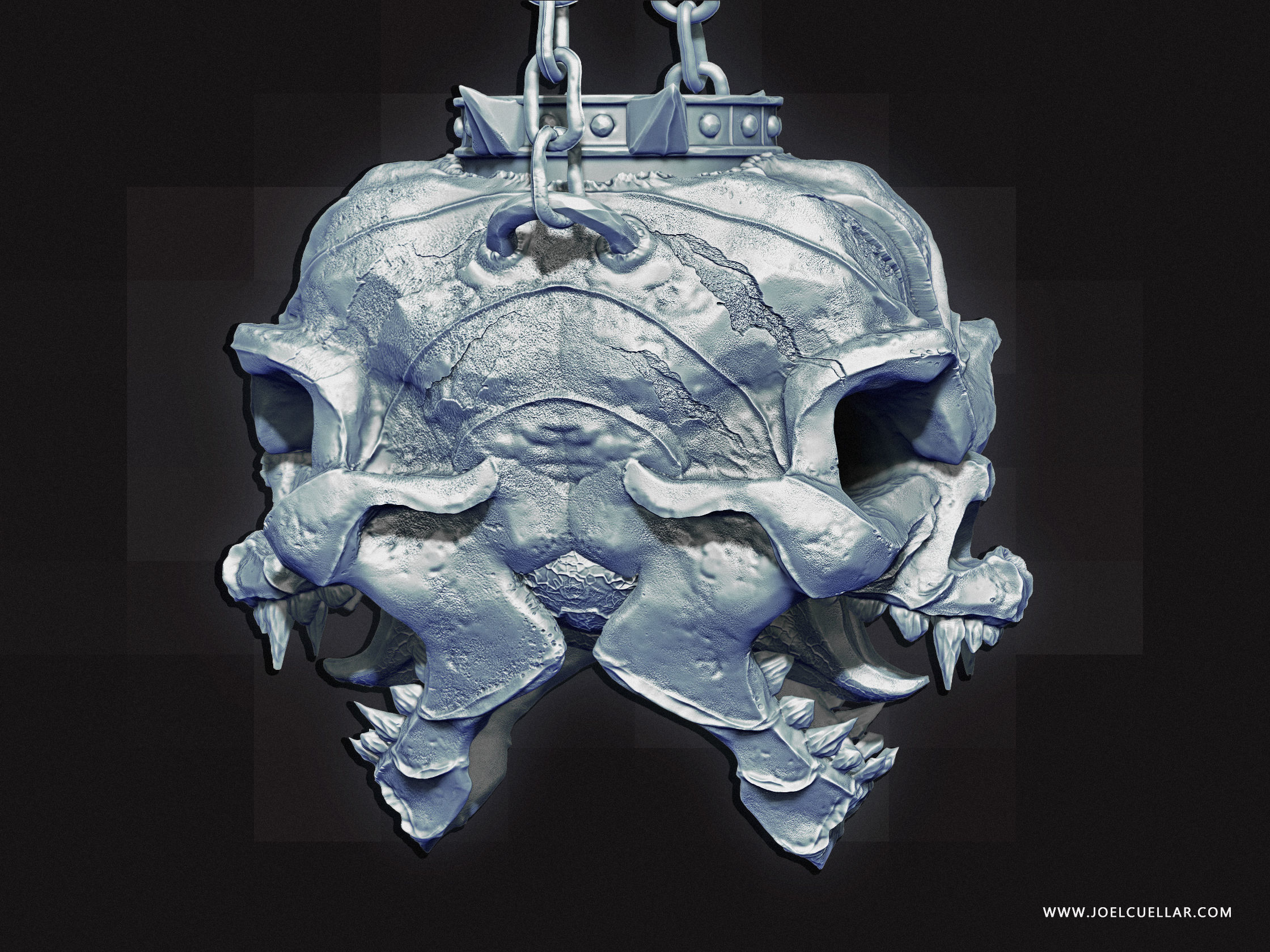 3D Skeleton Chandelier 3D model_3