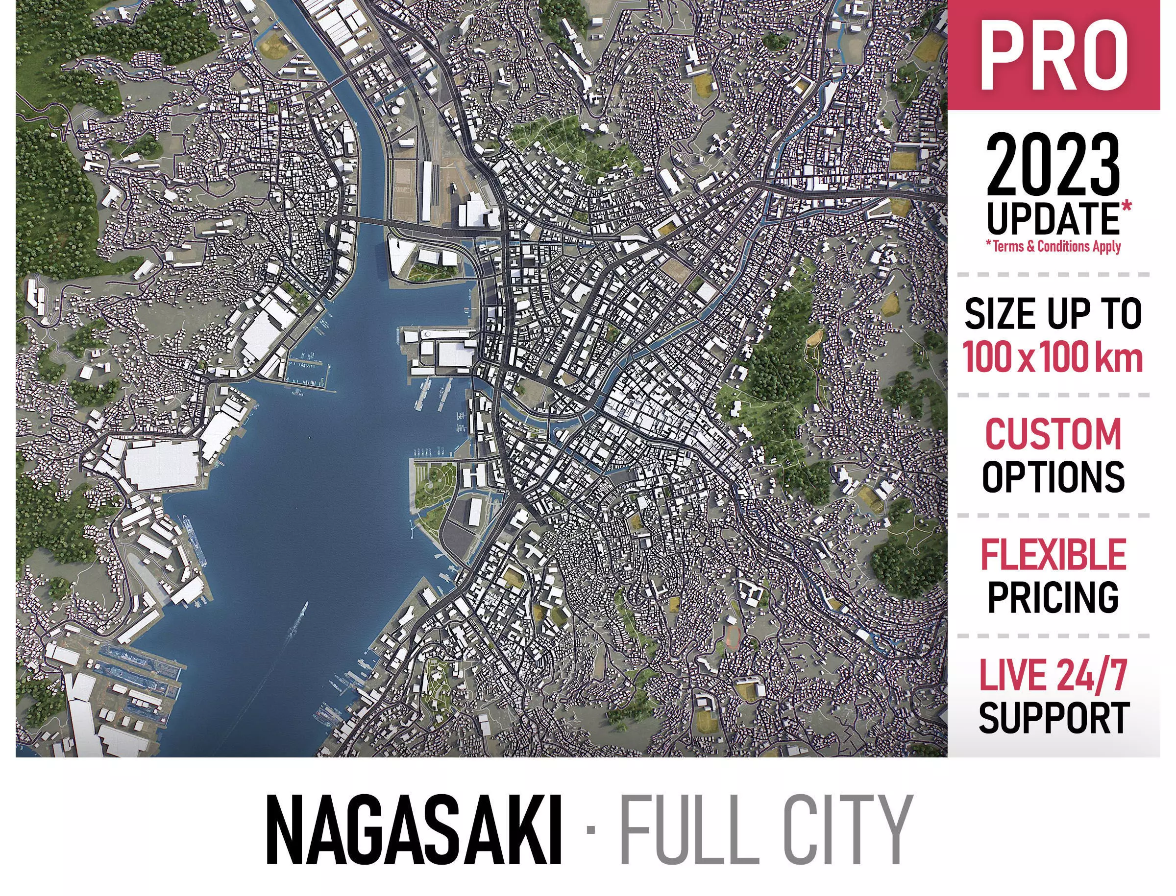 Nagasaki Low-poly 3D model