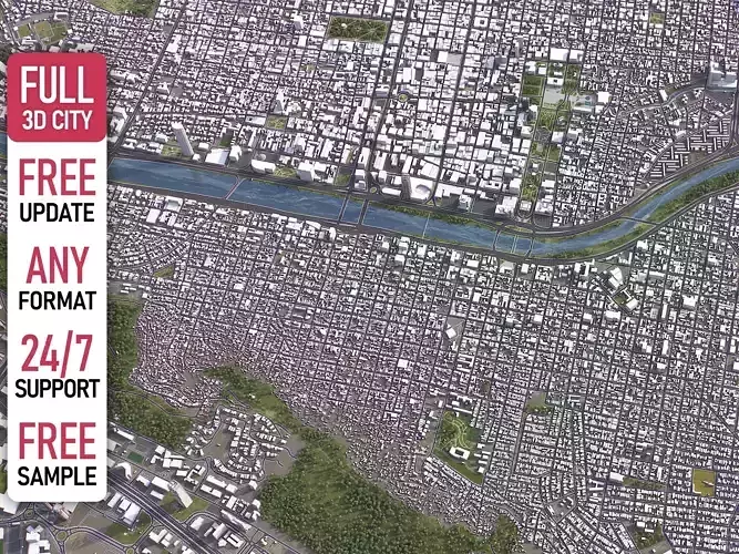 Monterrey - 3D City Model Low-poly 3D model