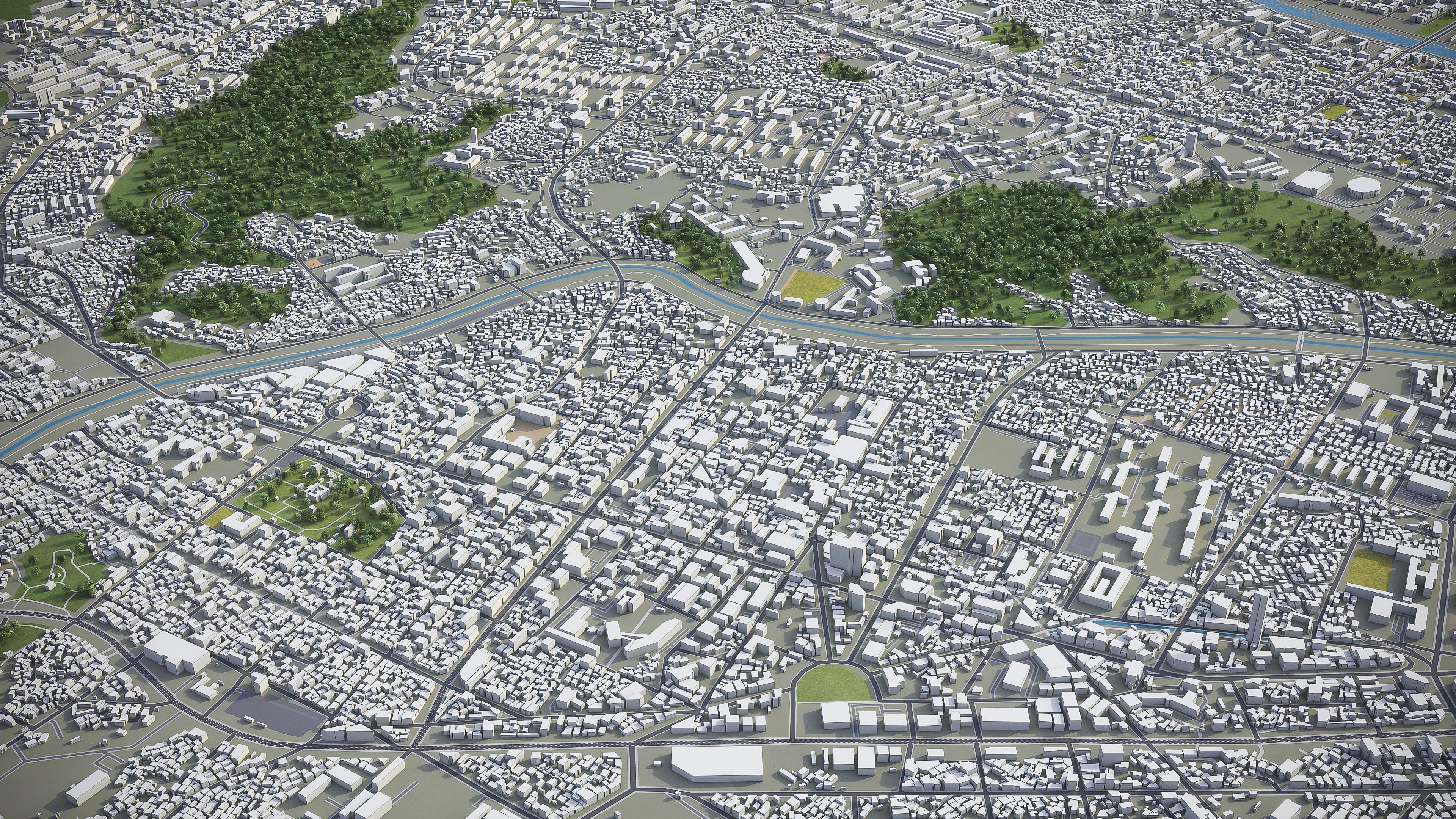 Jeonju Low-poly 3D model_5