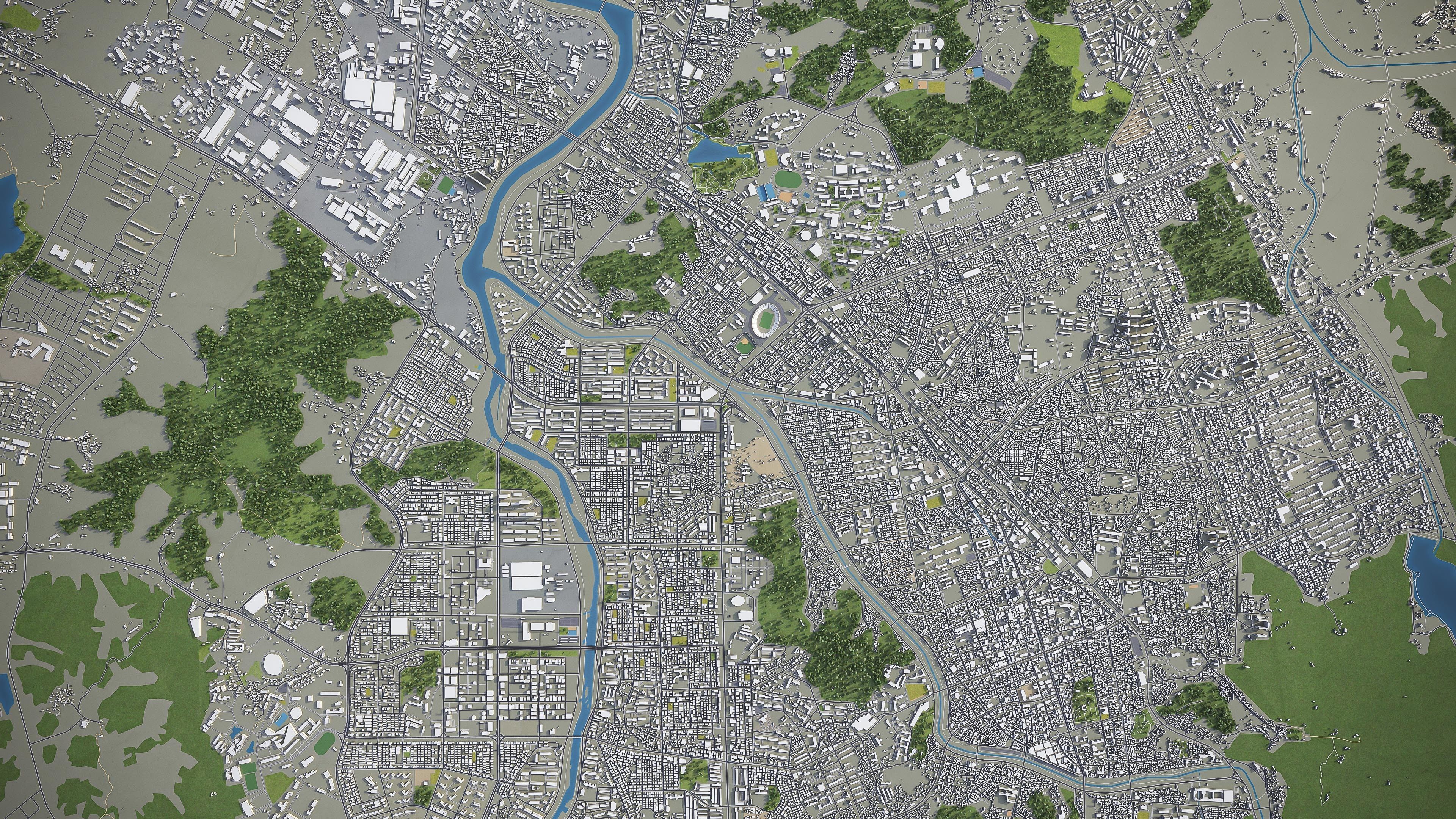 Jeonju Low-poly 3D model_10