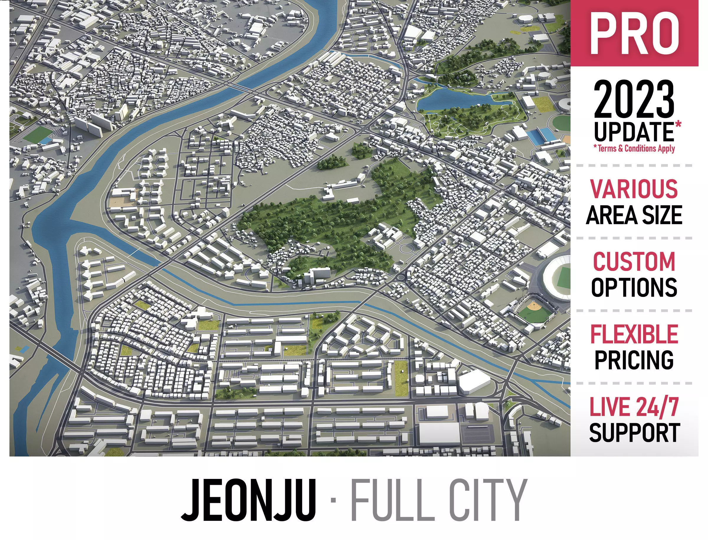 Jeonju Low-poly 3D model_0