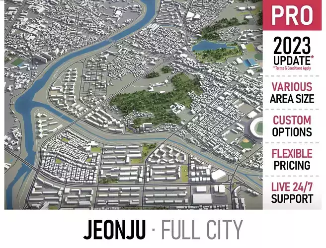 Jeonju Low-poly 3D model