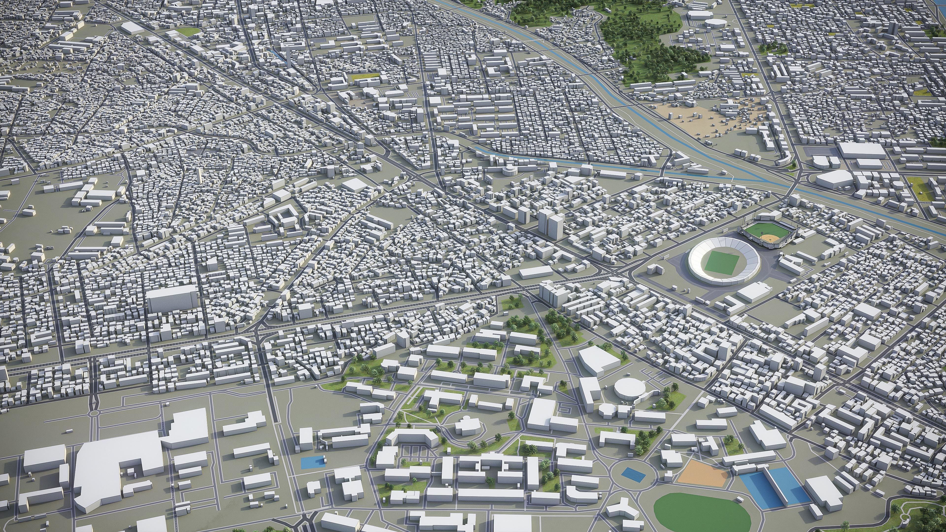 Jeonju Low-poly 3D model_6