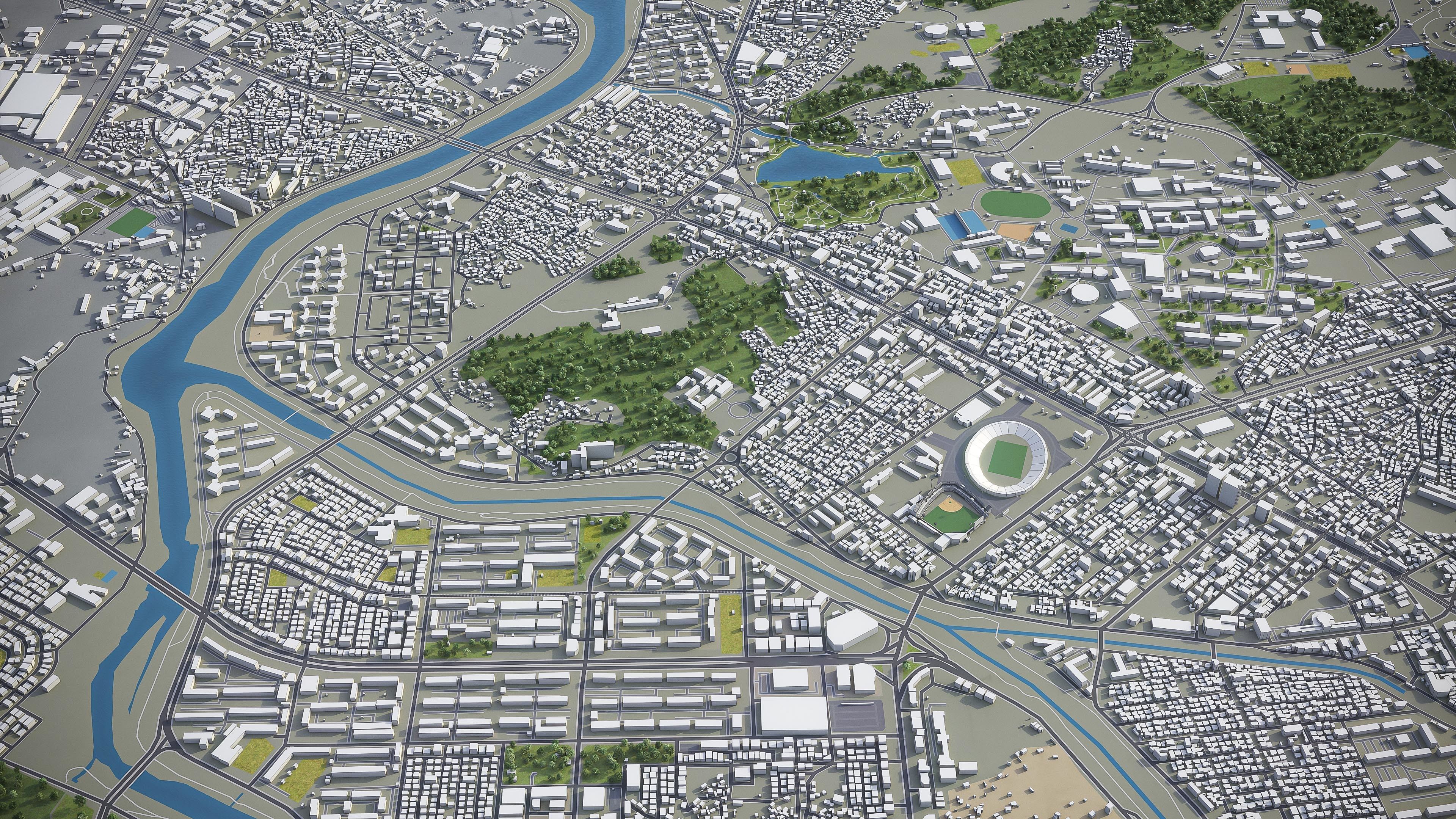 Jeonju Low-poly 3D model_2