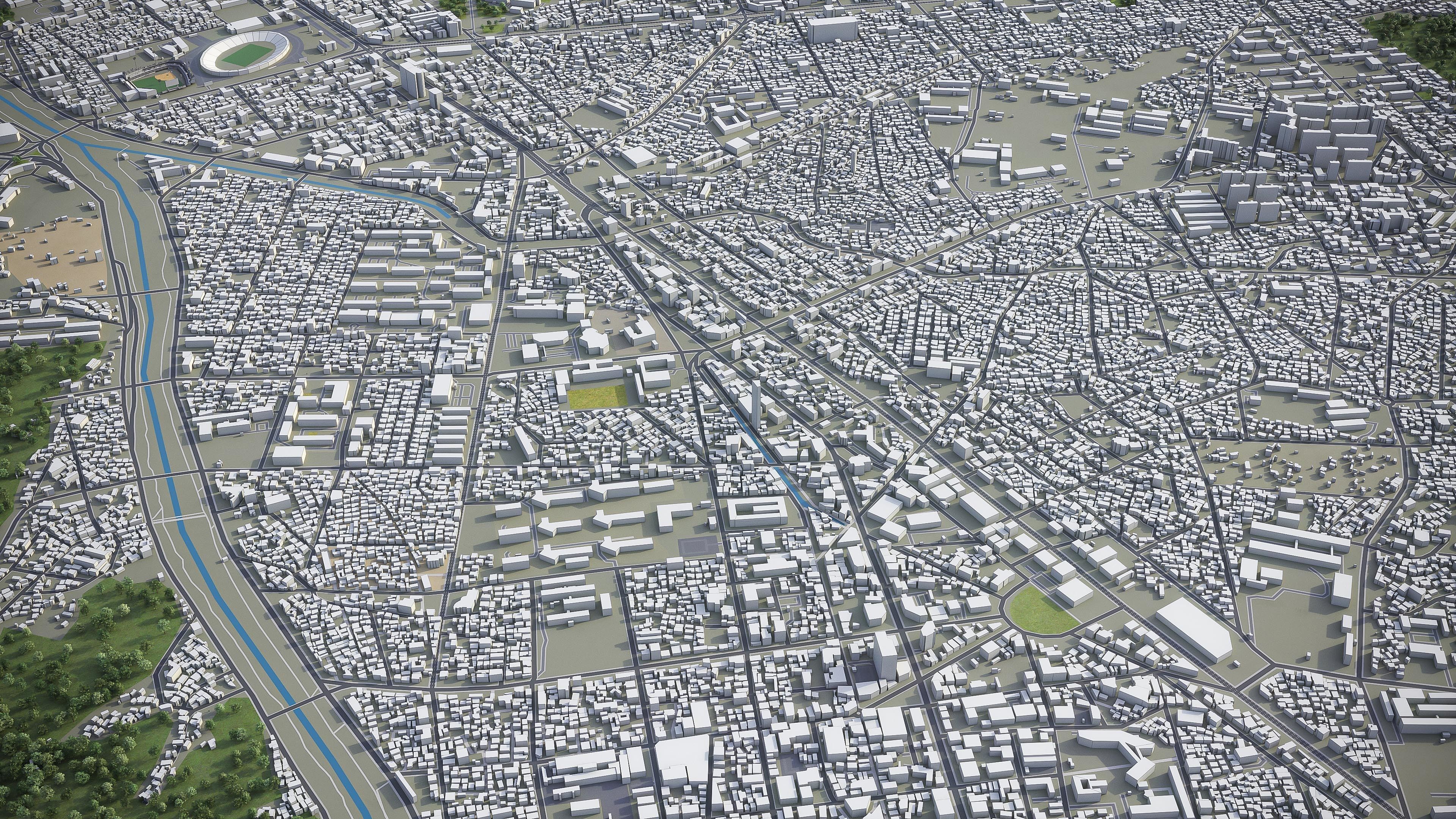 Jeonju Low-poly 3D model_3
