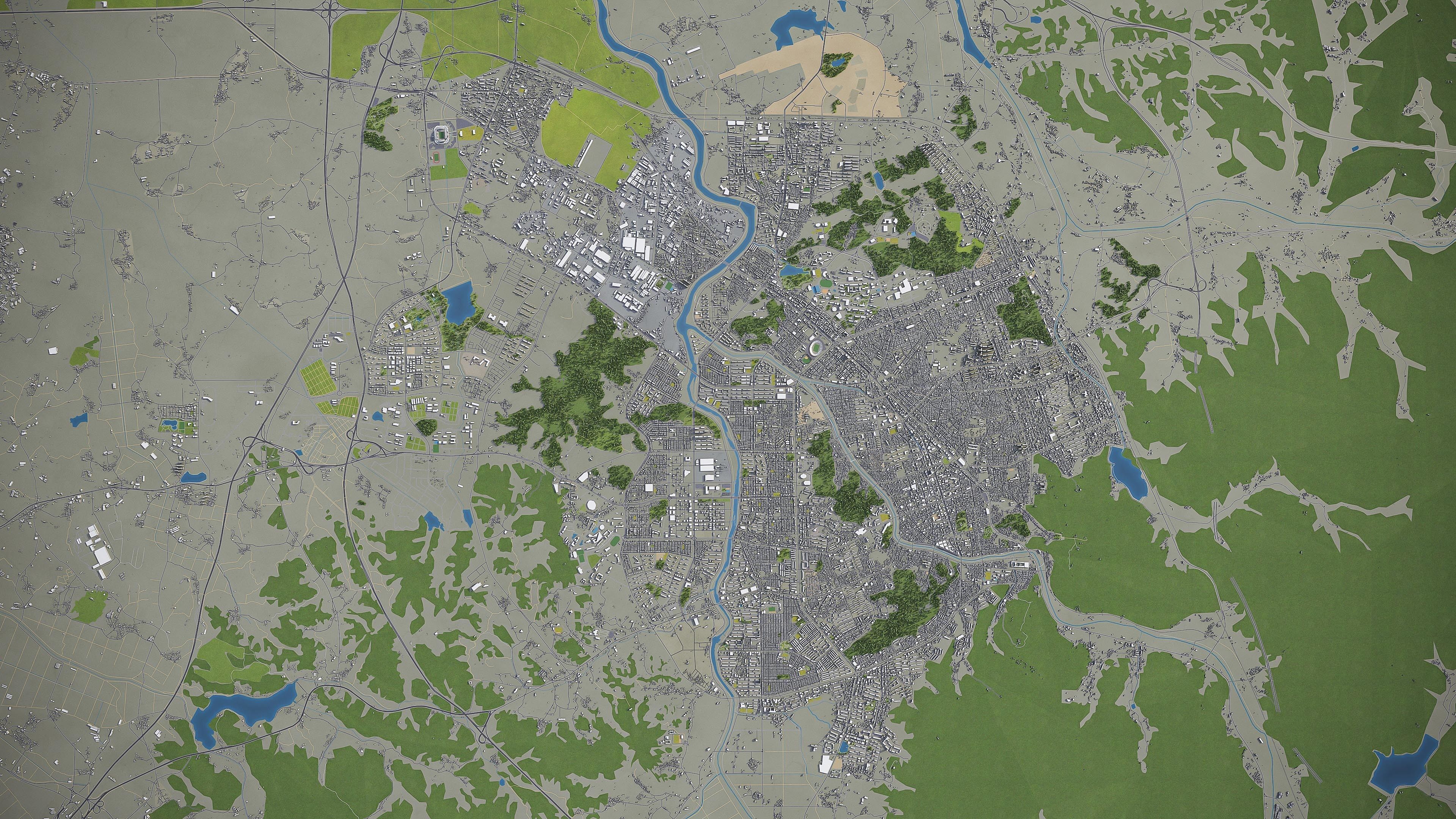 Jeonju Low-poly 3D model_11