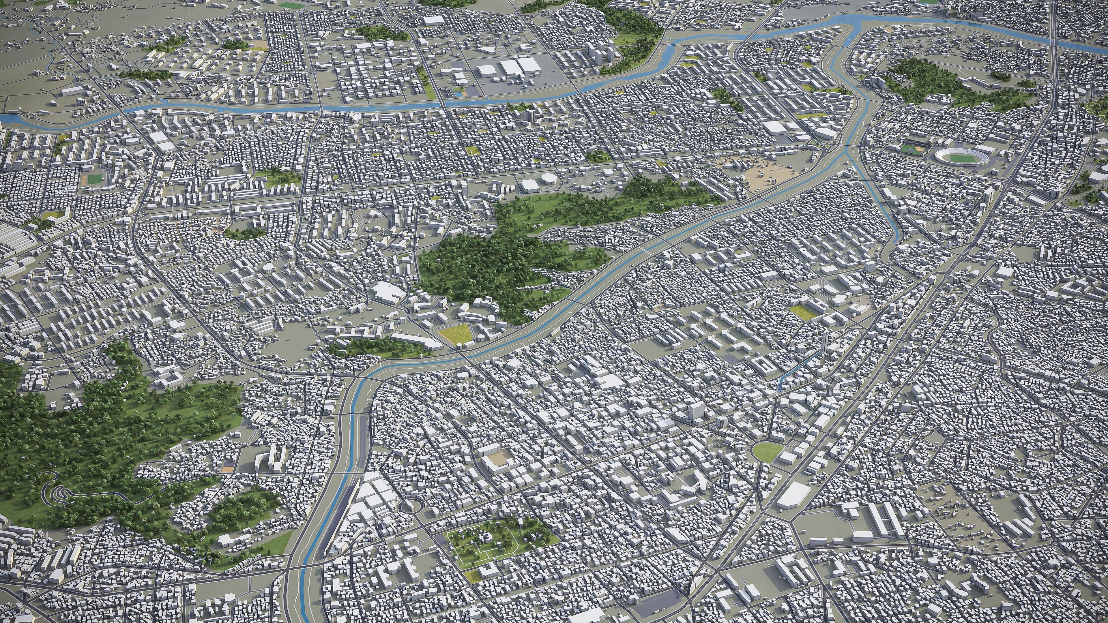 Jeonju Low-poly 3D model_4