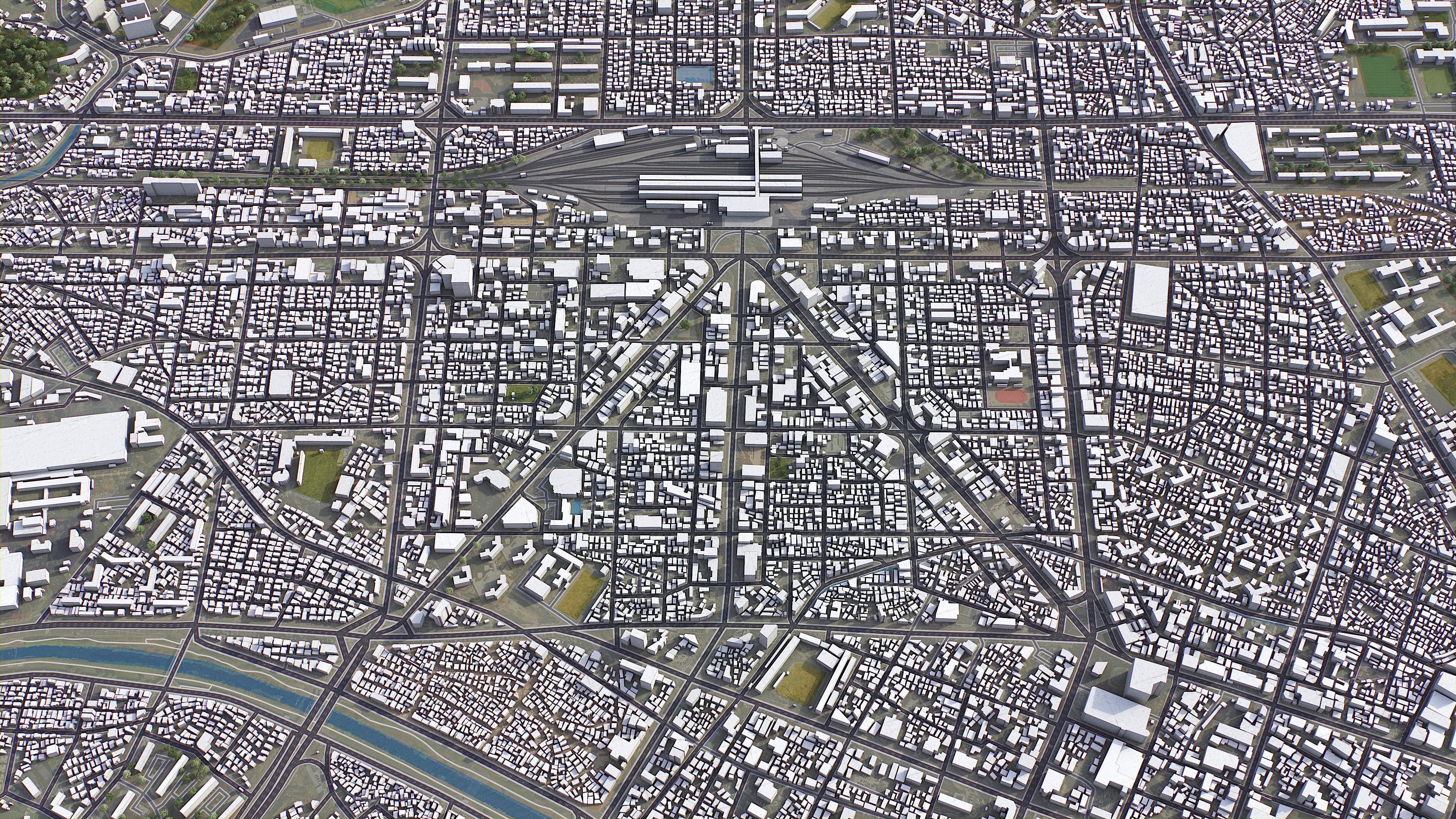 Gwangju Low-poly 3D model_4