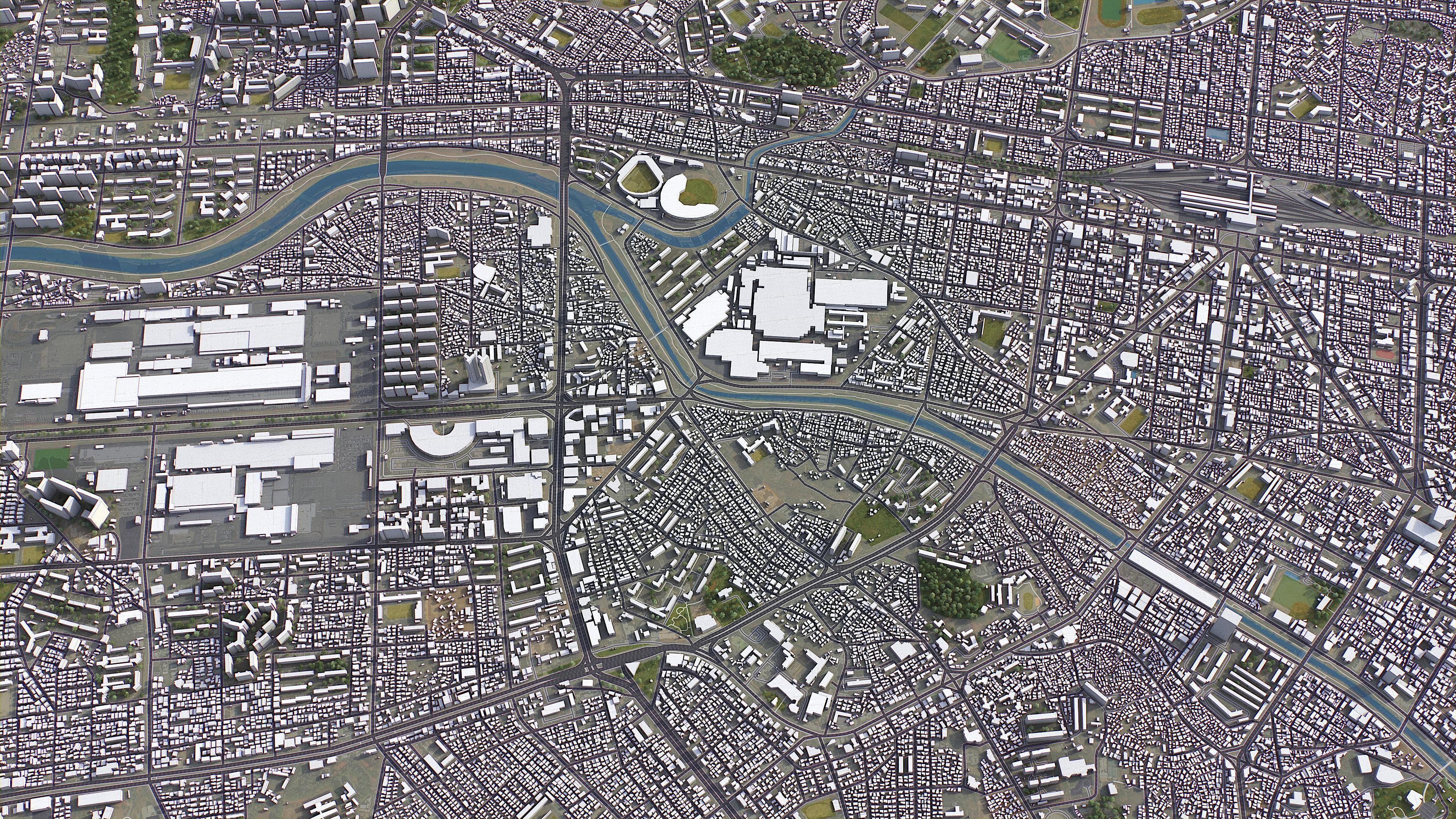 Gwangju Low-poly 3D model_6