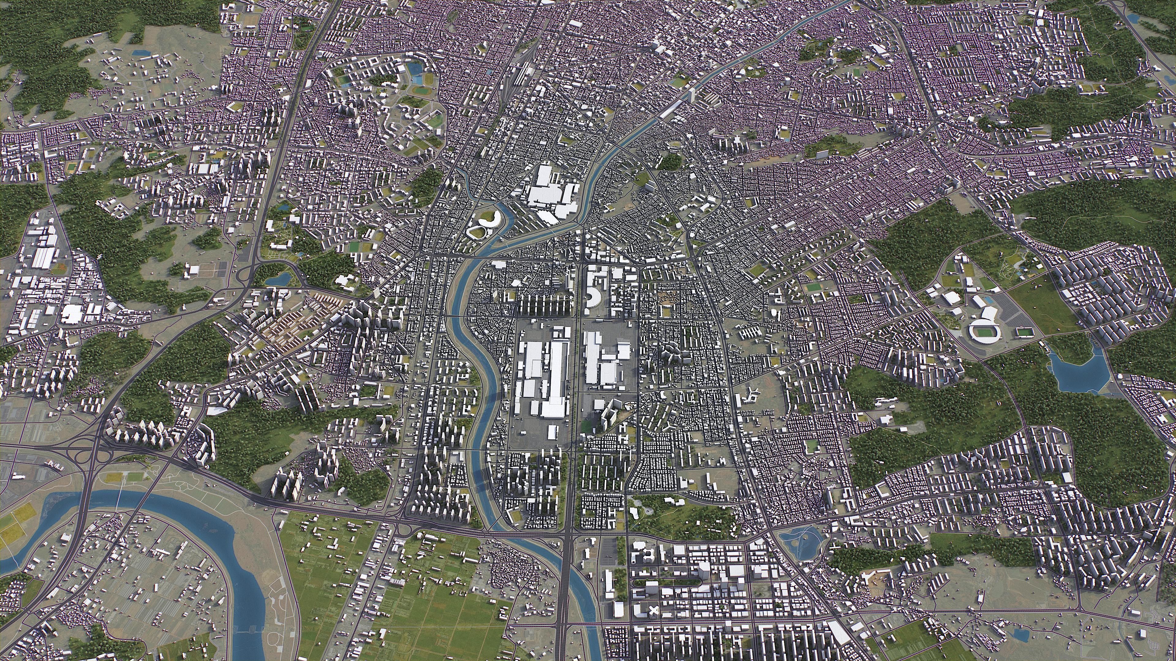 Gwangju Low-poly 3D model_10