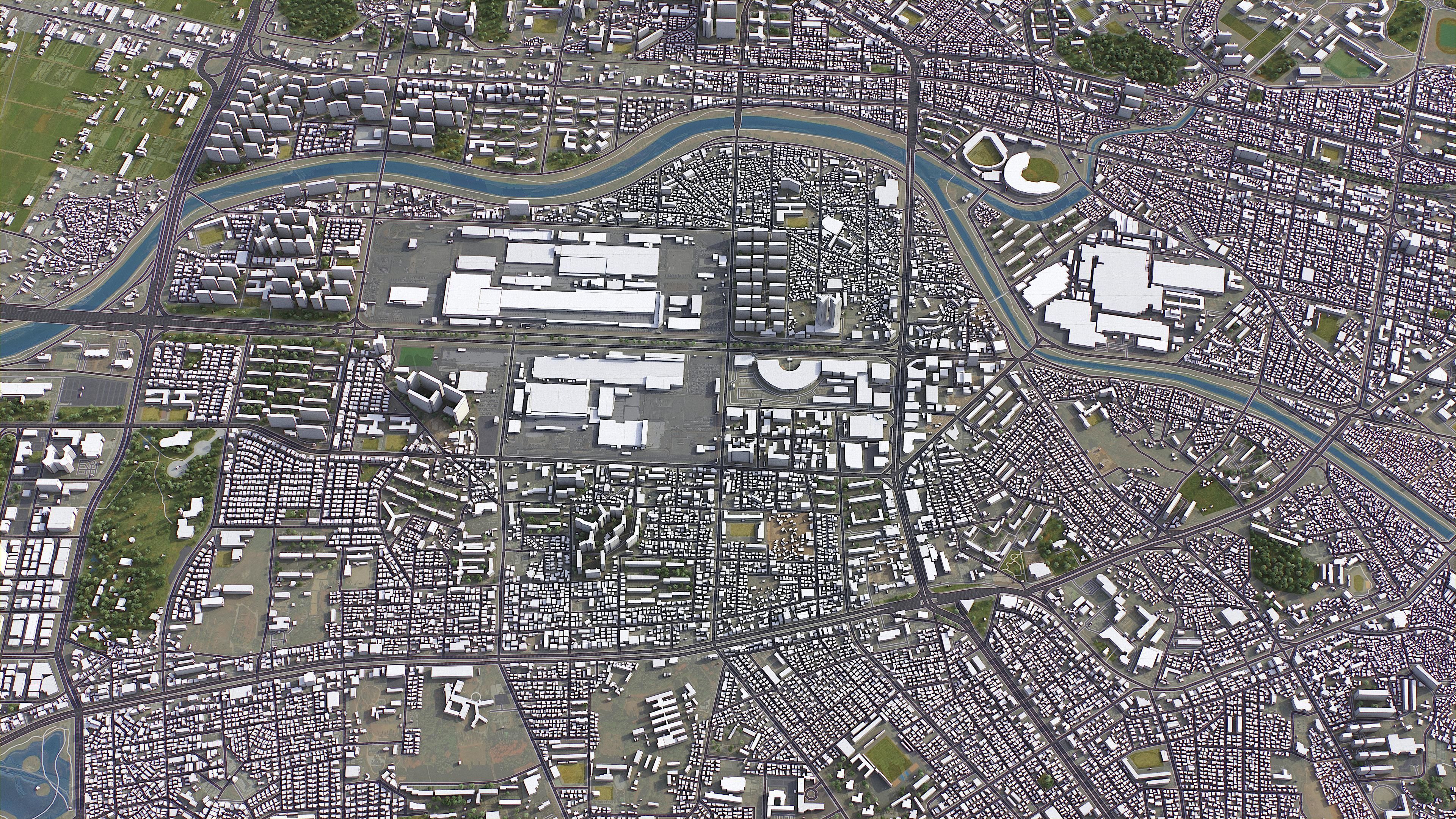 Gwangju Low-poly 3D model_3