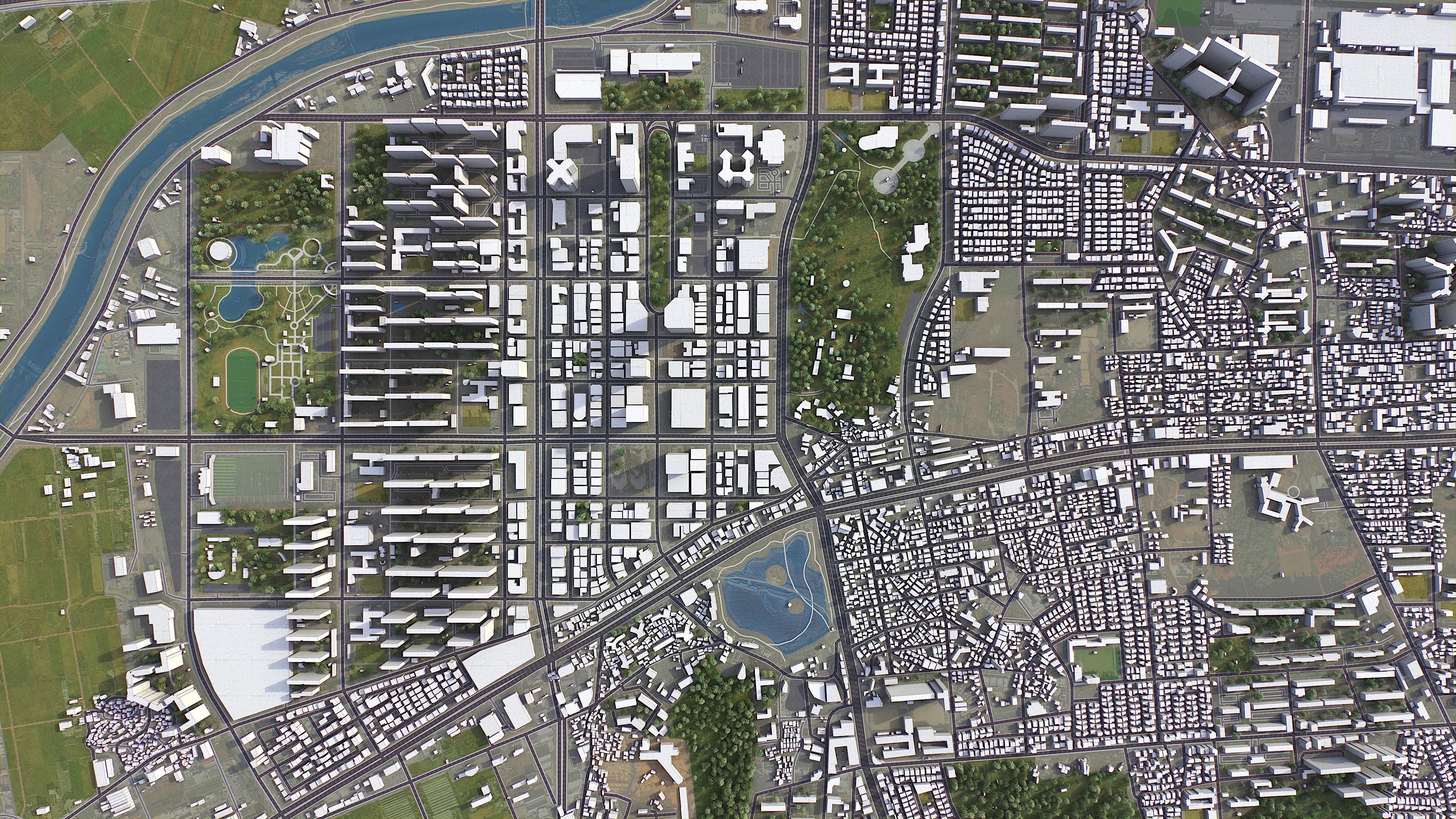 Gwangju Low-poly 3D model_7