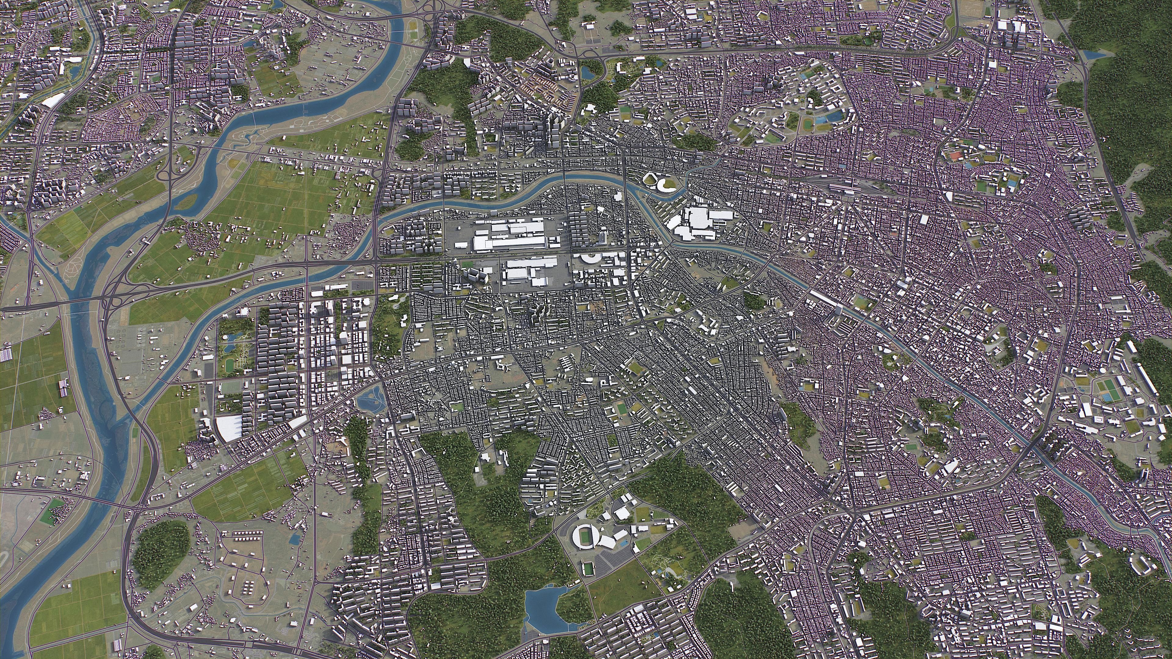 Gwangju Low-poly 3D model_13