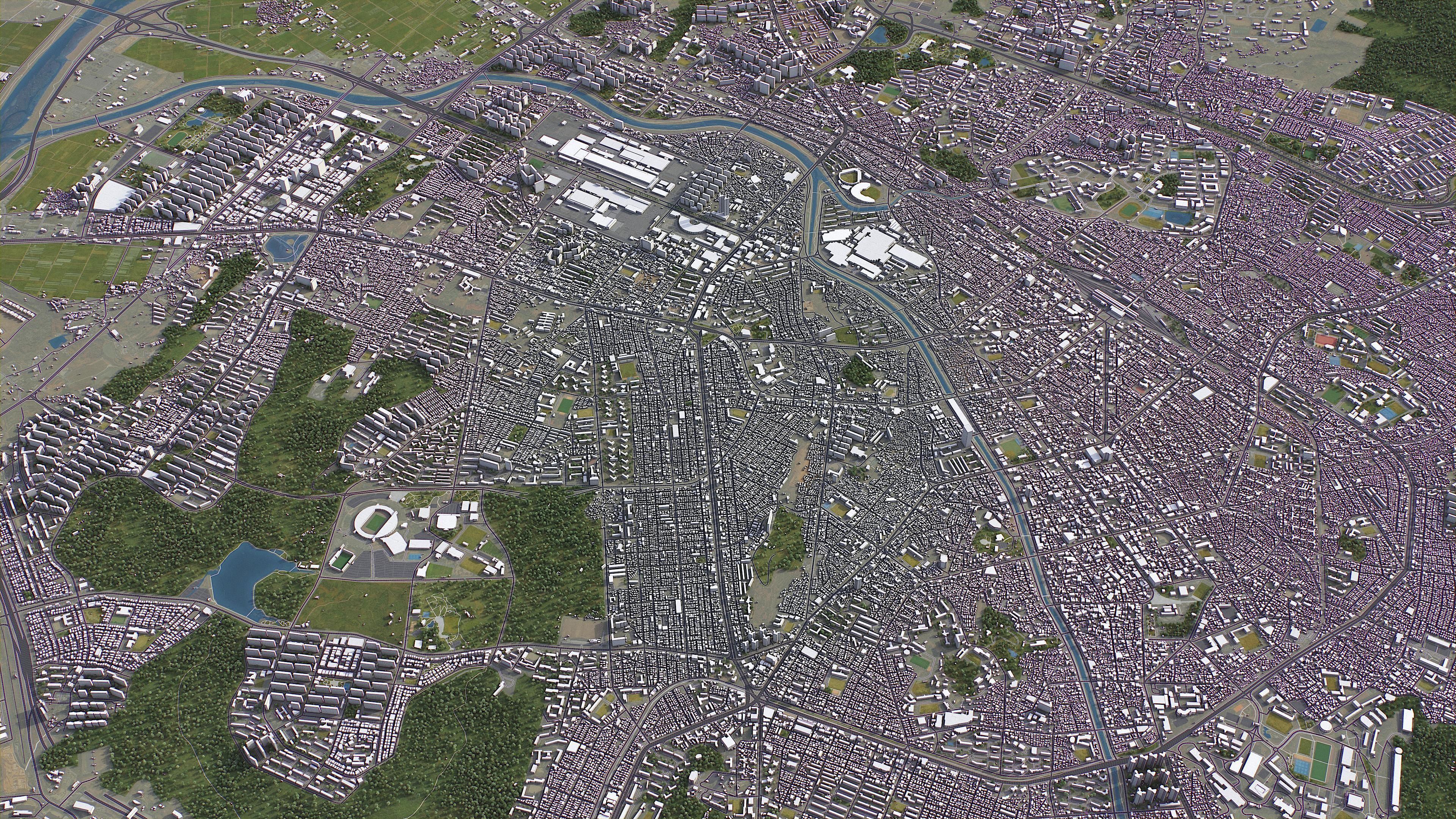 Gwangju Low-poly 3D model_12