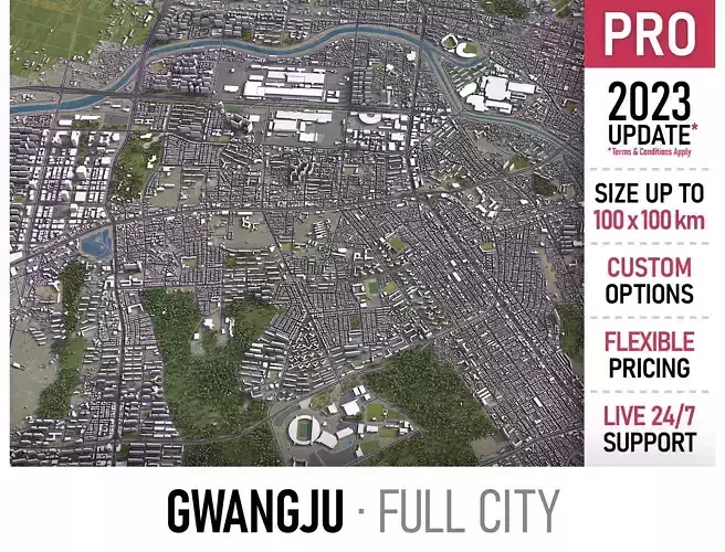 Gwangju Low-poly 3D model