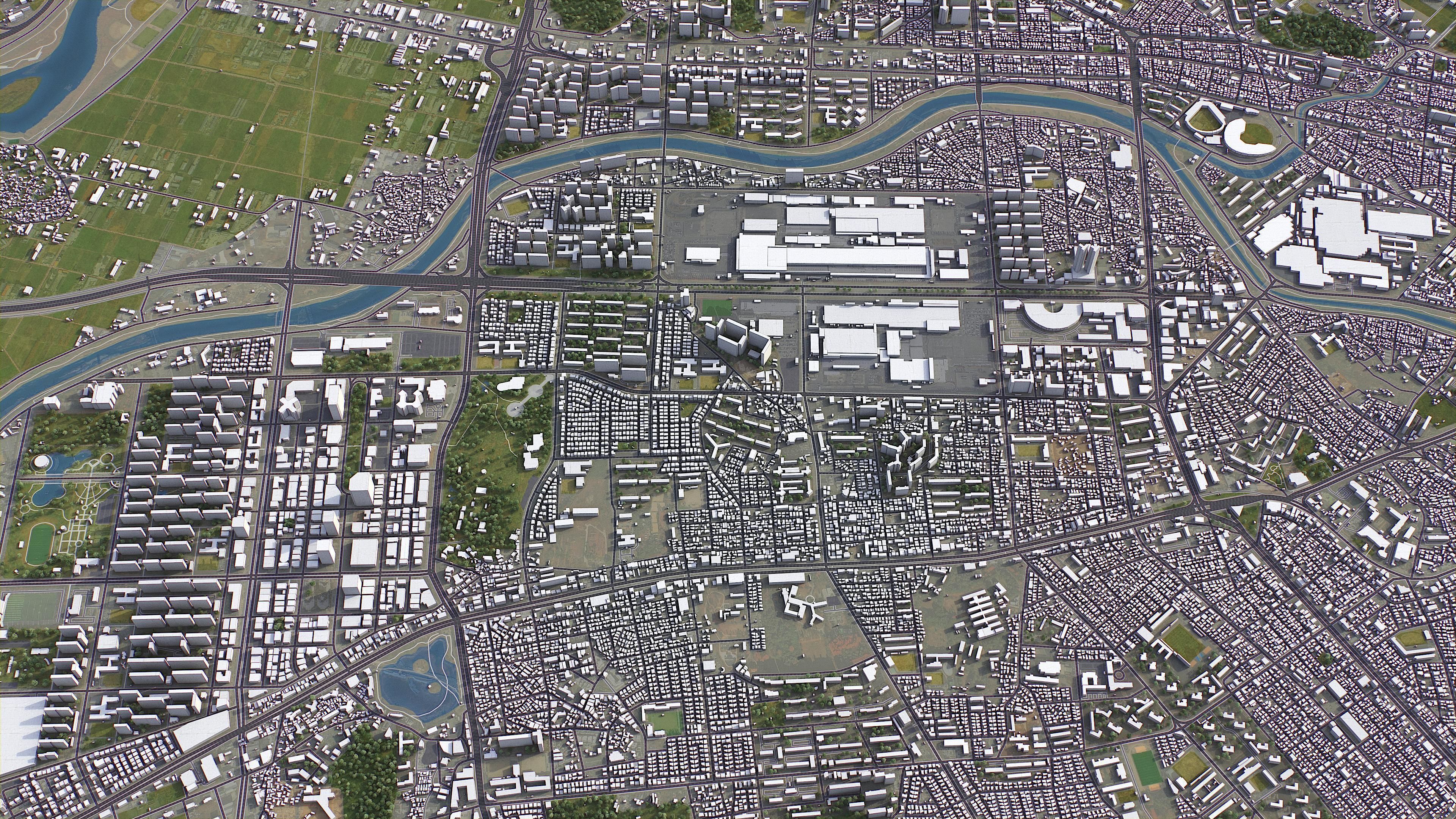 Gwangju Low-poly 3D model_5