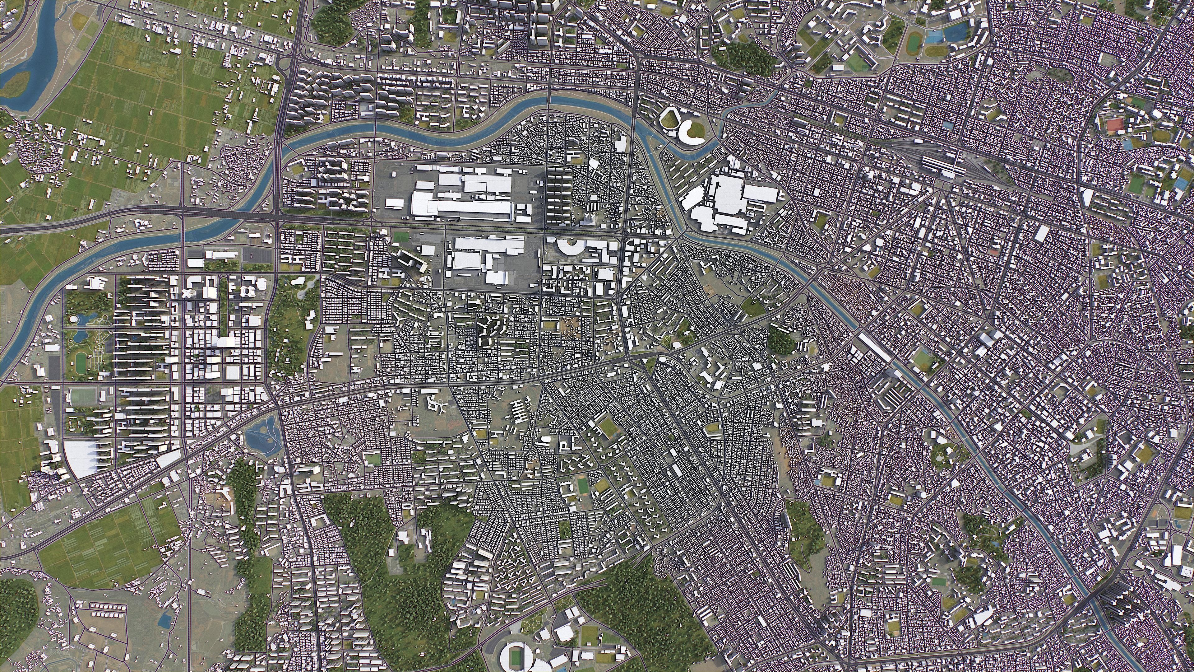 Gwangju Low-poly 3D model_8