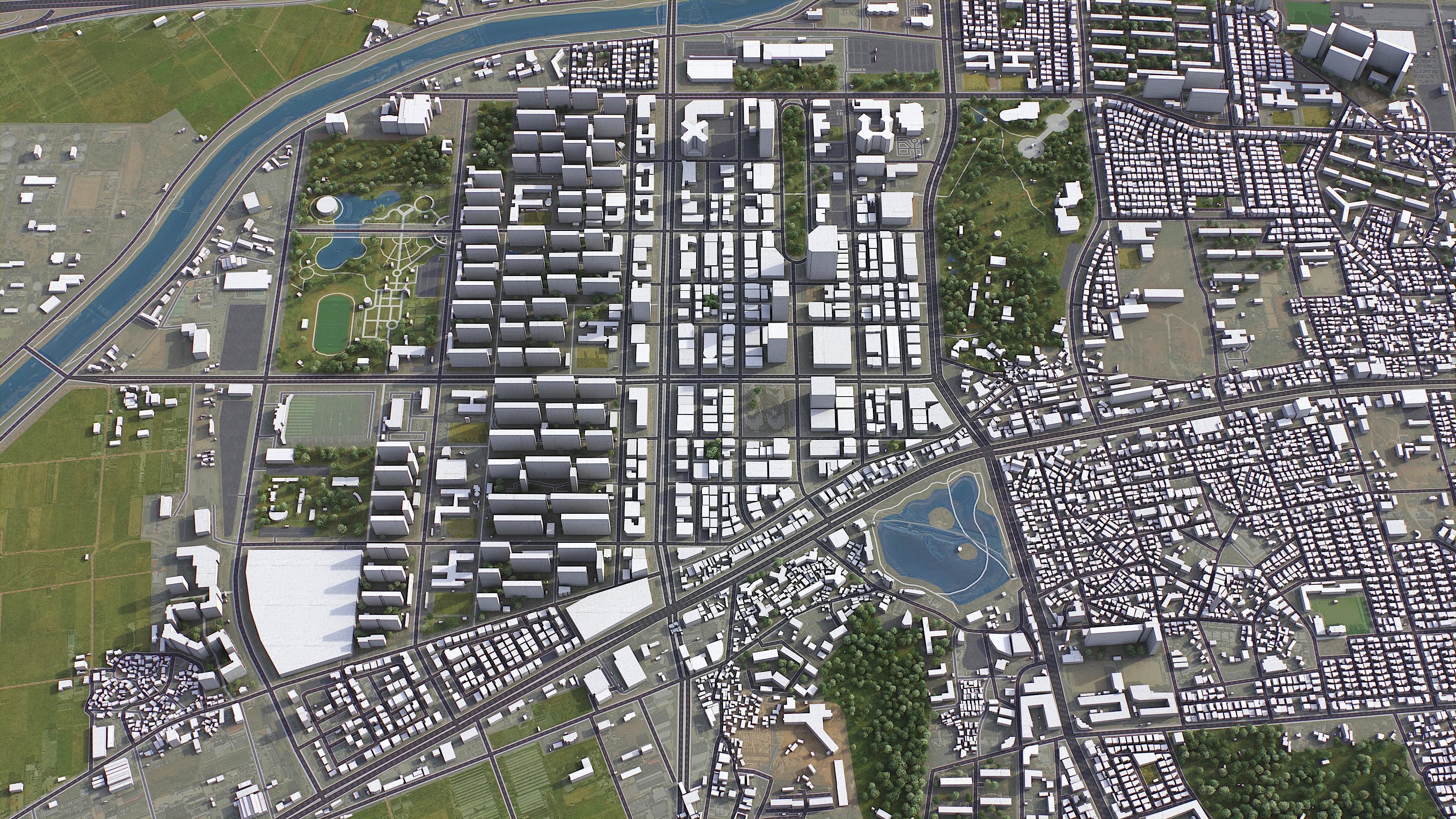 Gwangju Low-poly 3D model_2