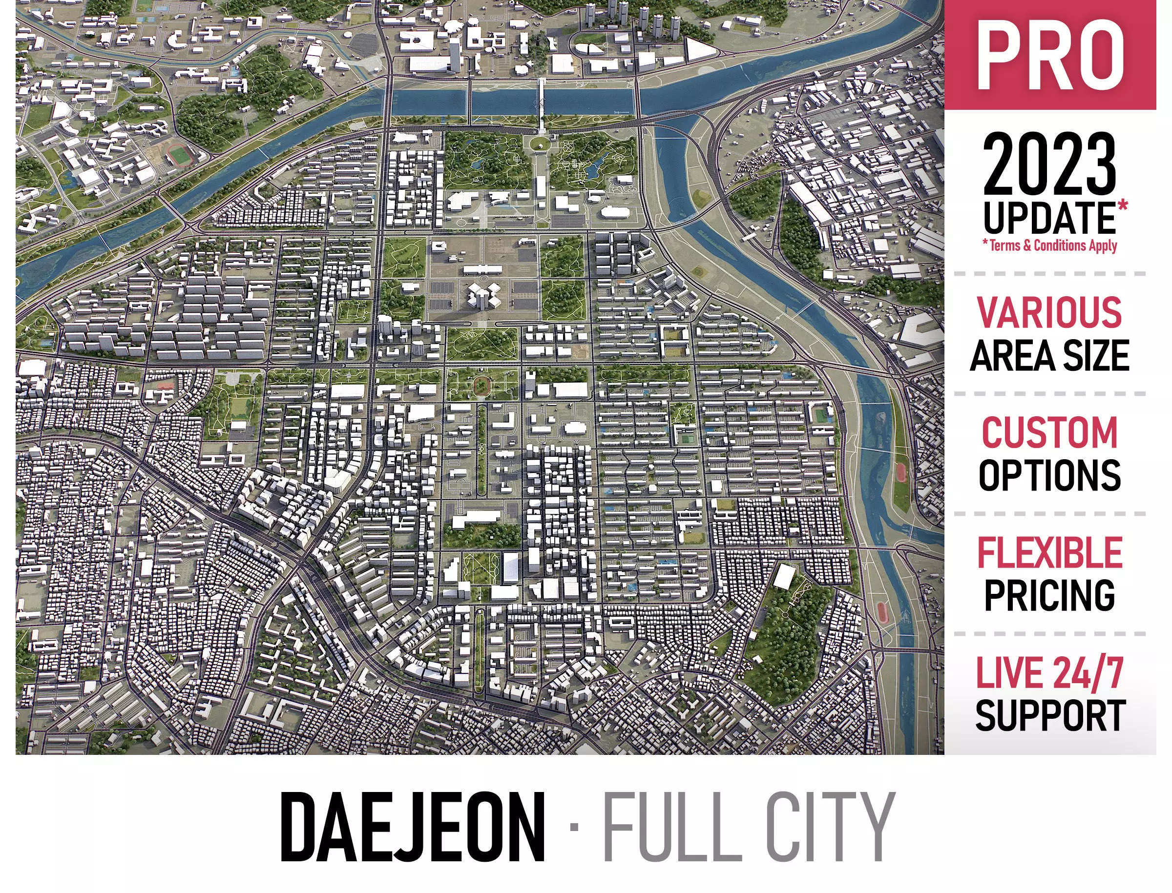 Daejeon Low-poly 3D model_0