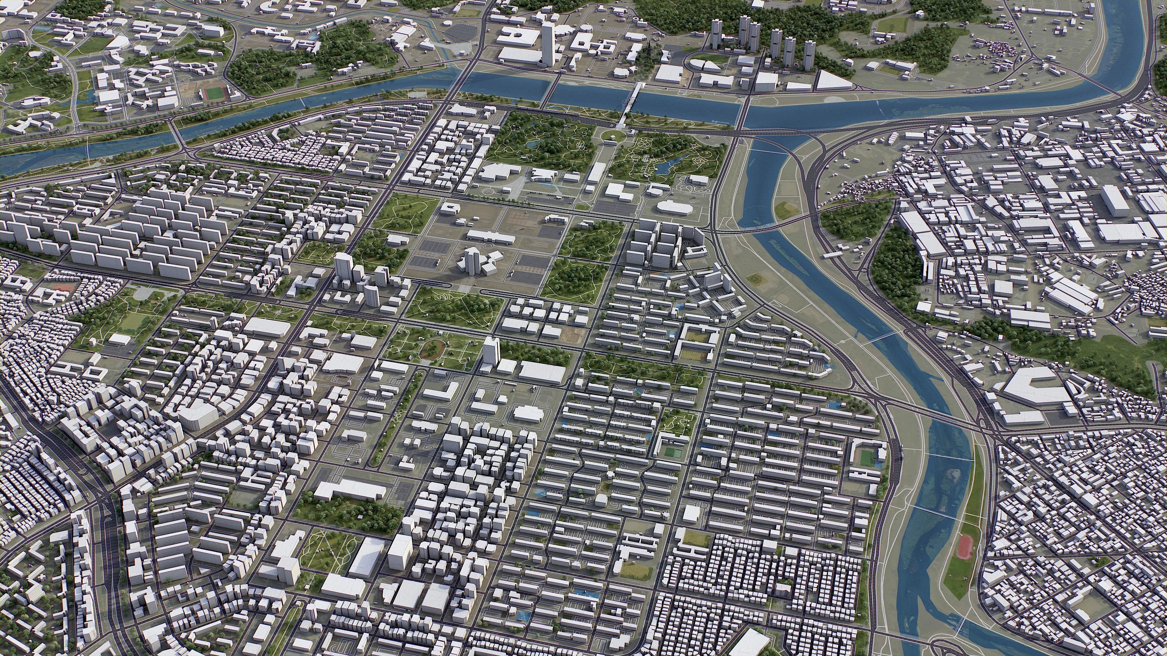 Daejeon Low-poly 3D model_7