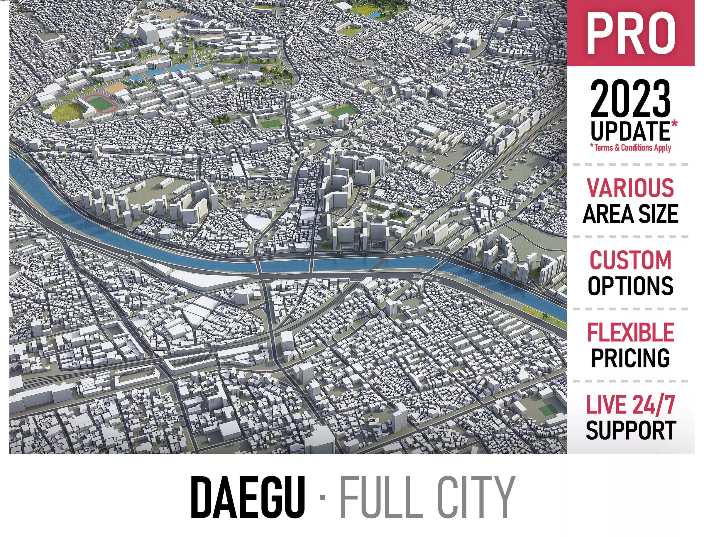 Daegu Low-poly 3D model_0