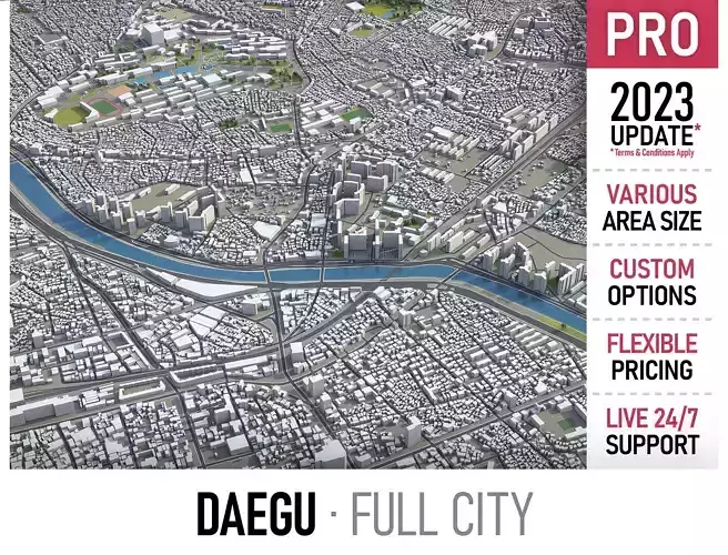 Daegu Low-poly 3D model