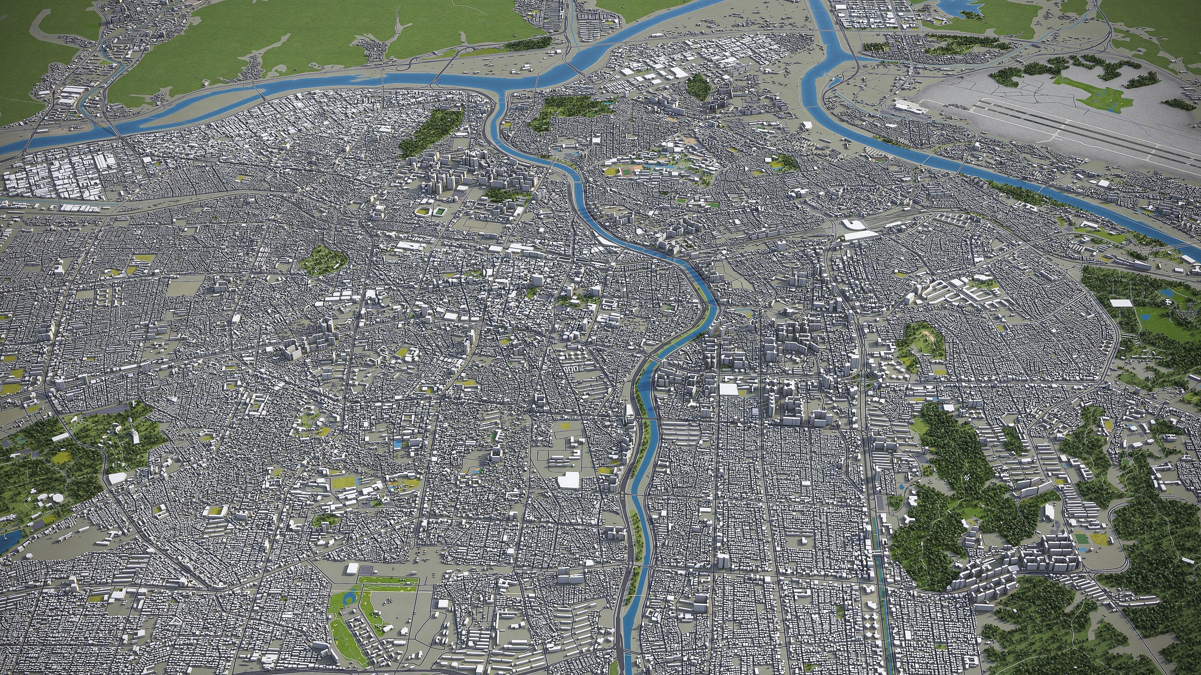 Daegu Low-poly 3D model_7