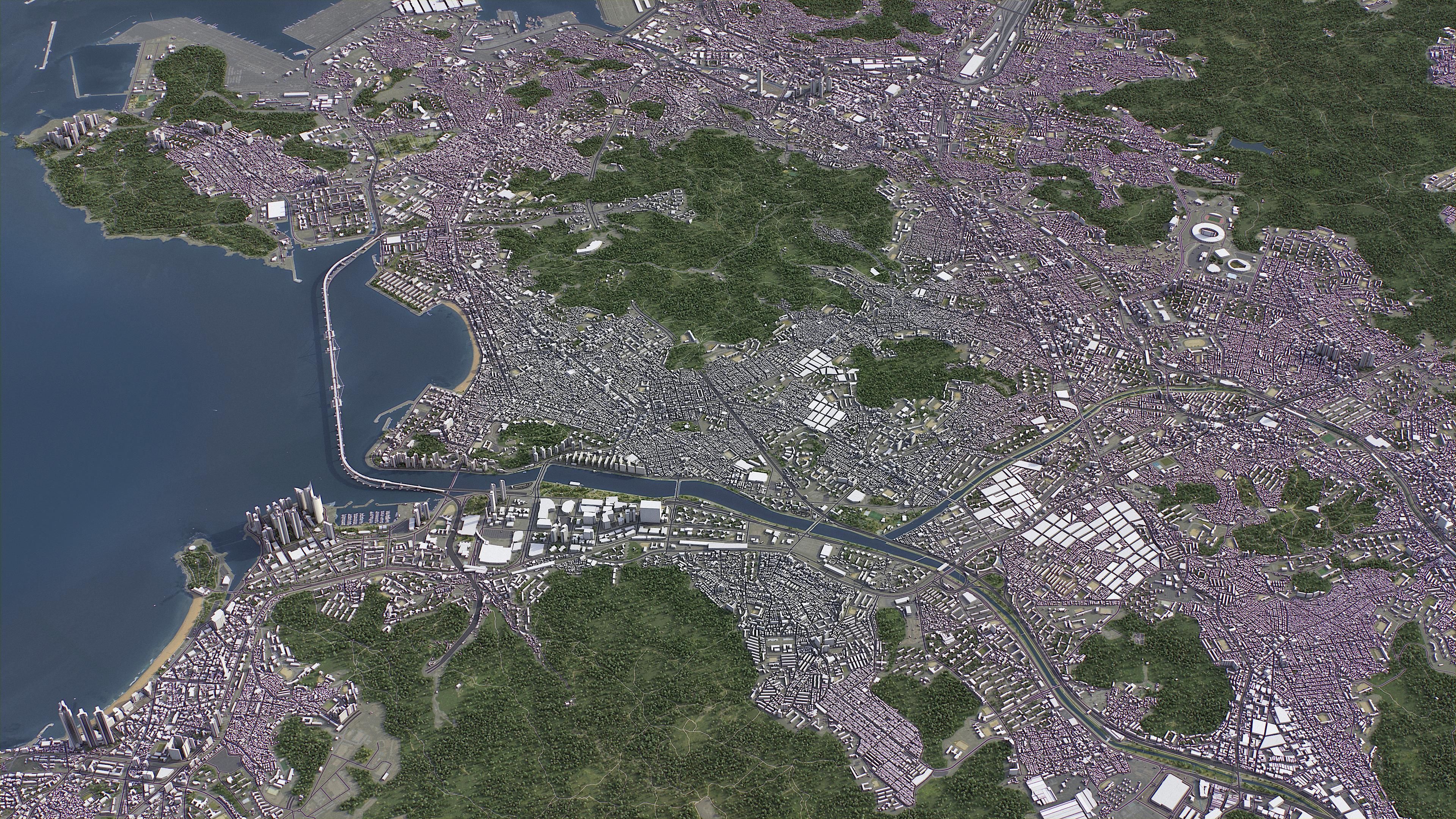 Busan Low-poly 3D model_16