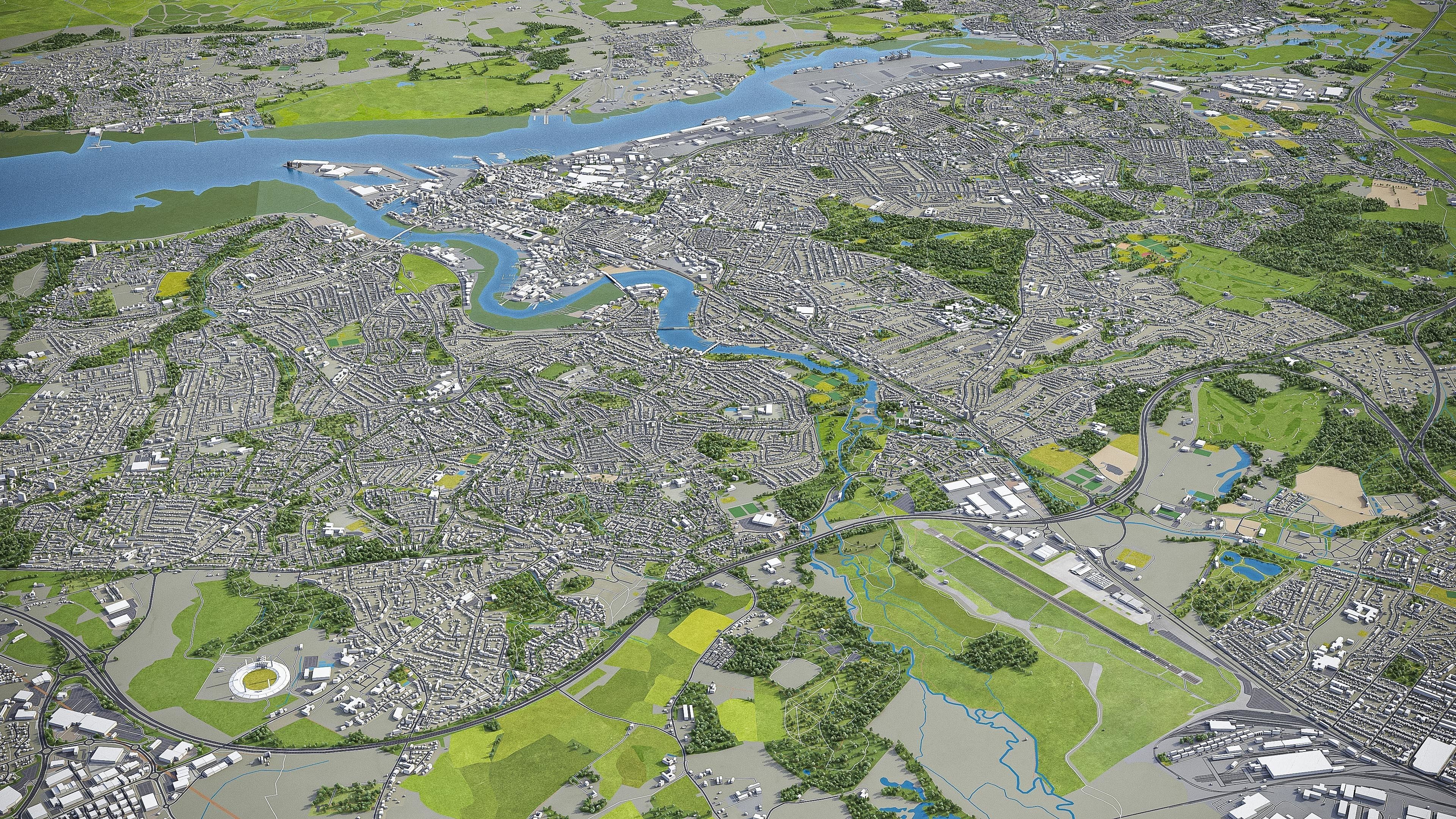 Southampton Low-poly 3D model_19