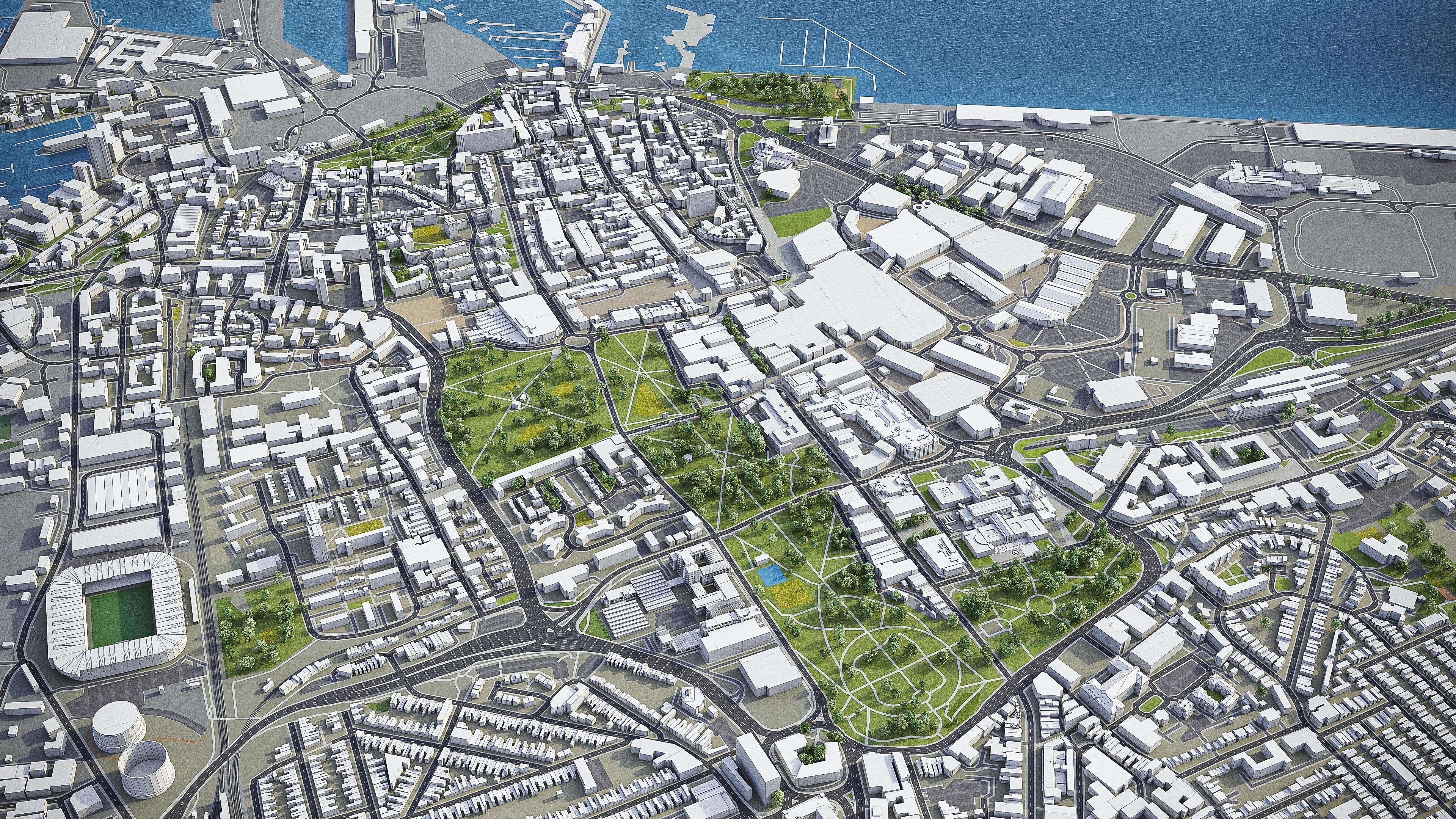 Southampton Low-poly 3D model_5