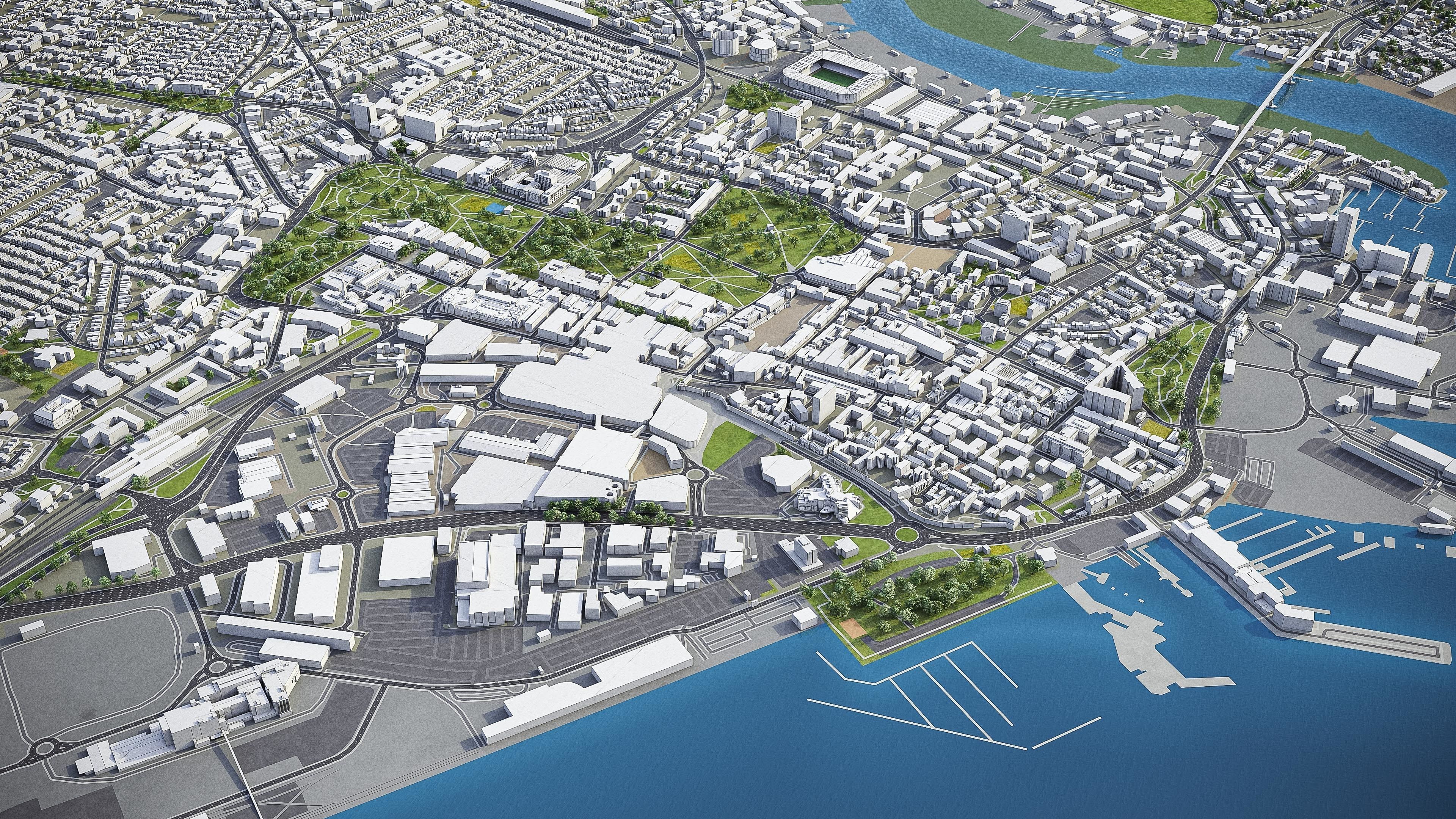 Southampton Low-poly 3D model_7