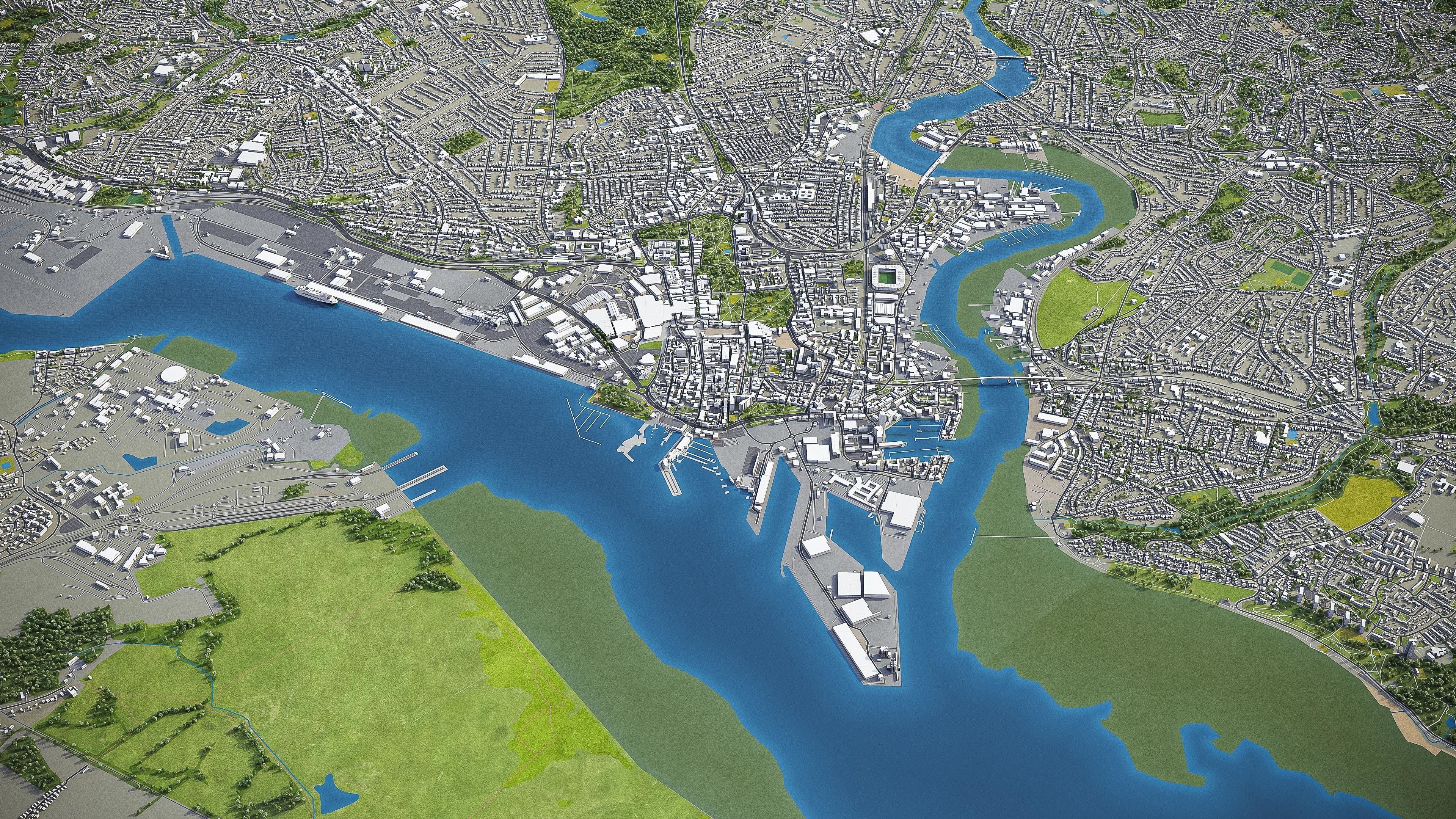 Southampton Low-poly 3D model_16