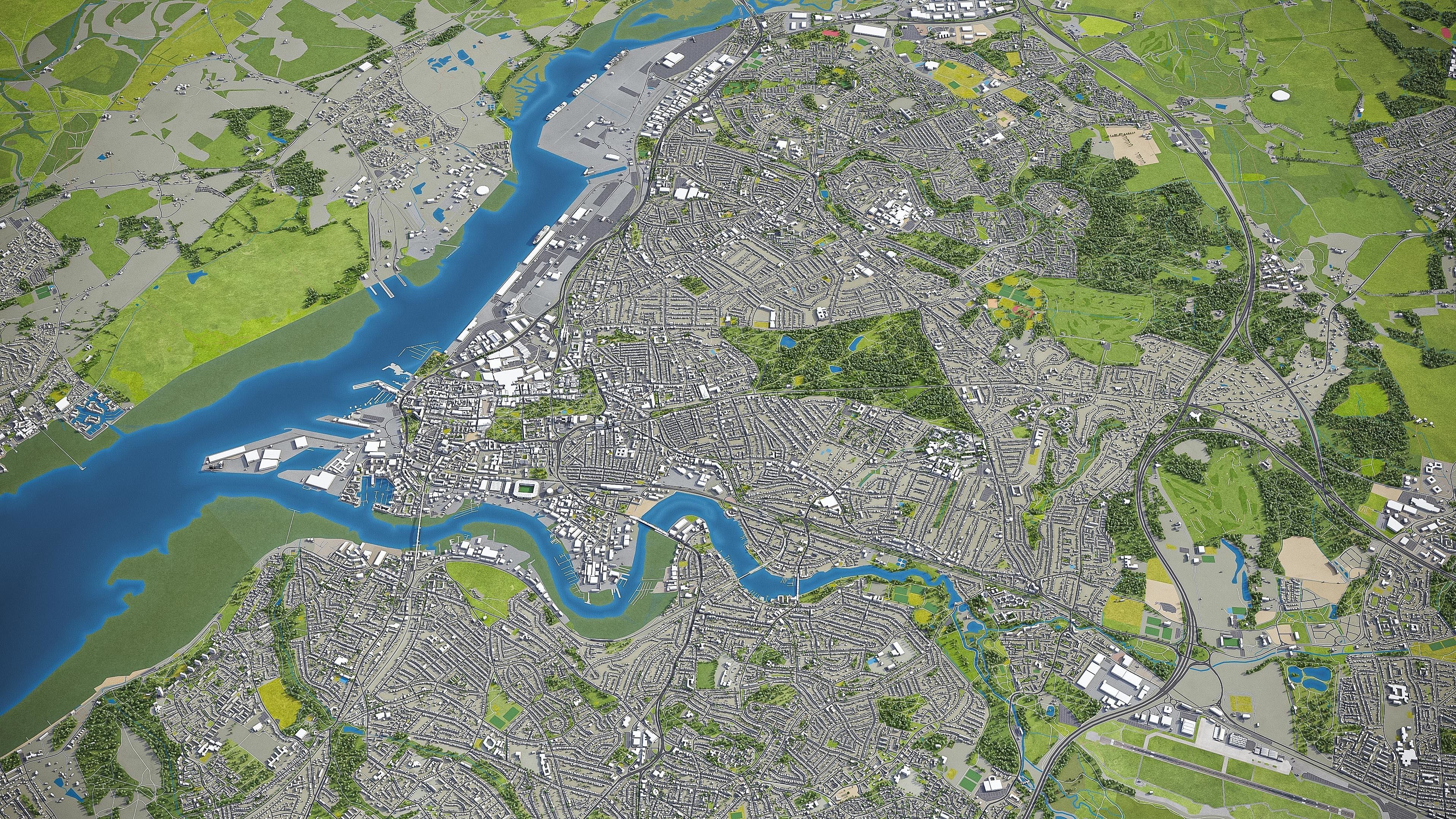 Southampton Low-poly 3D model_18