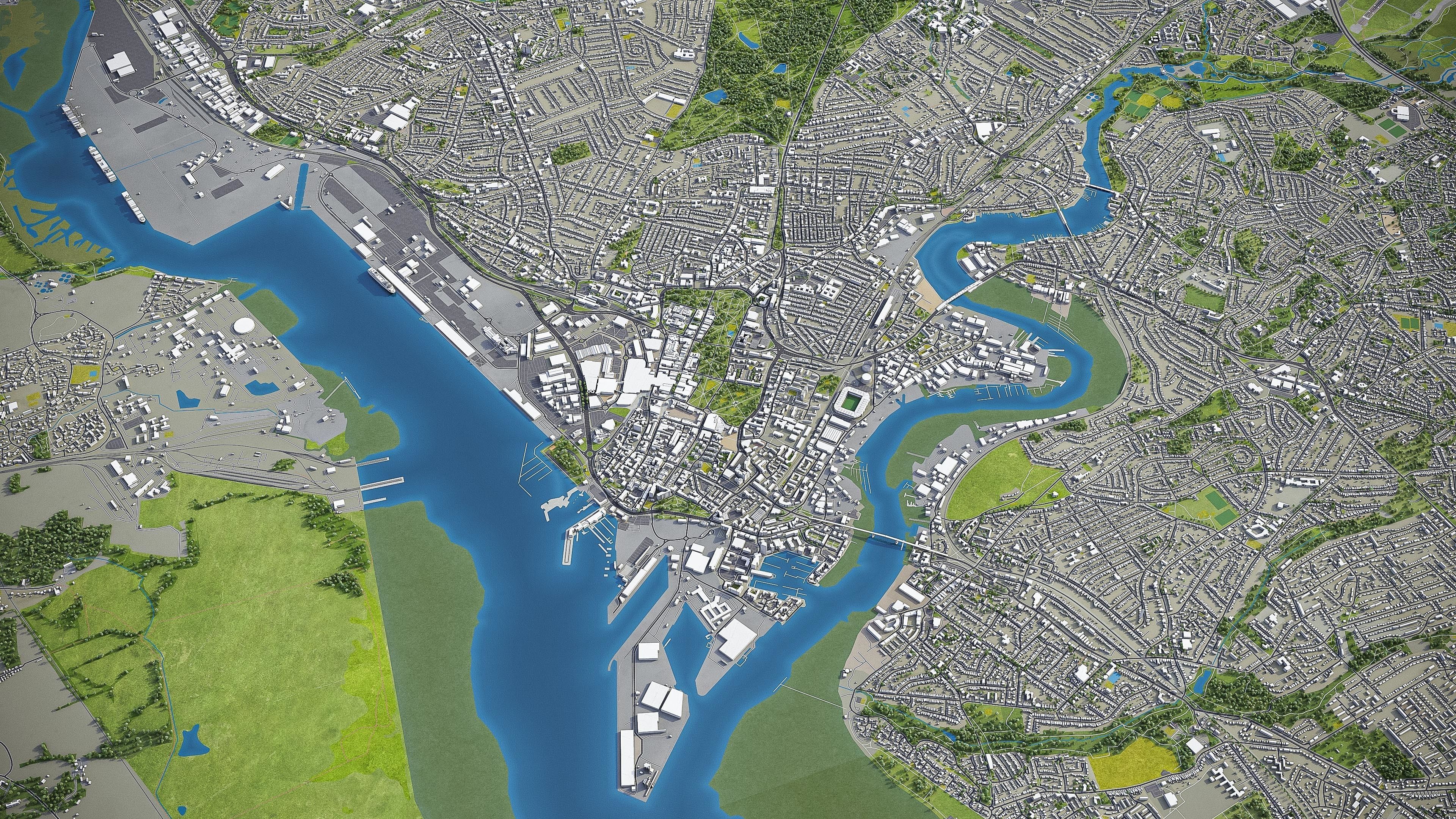 Southampton Low-poly 3D model_10