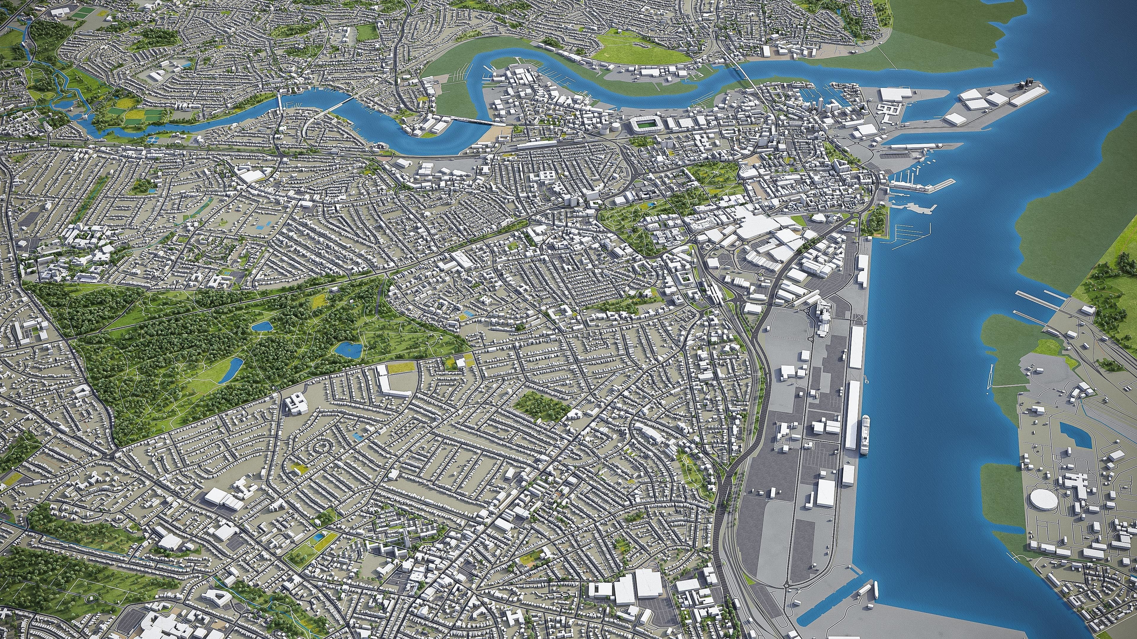 Southampton Low-poly 3D model_14